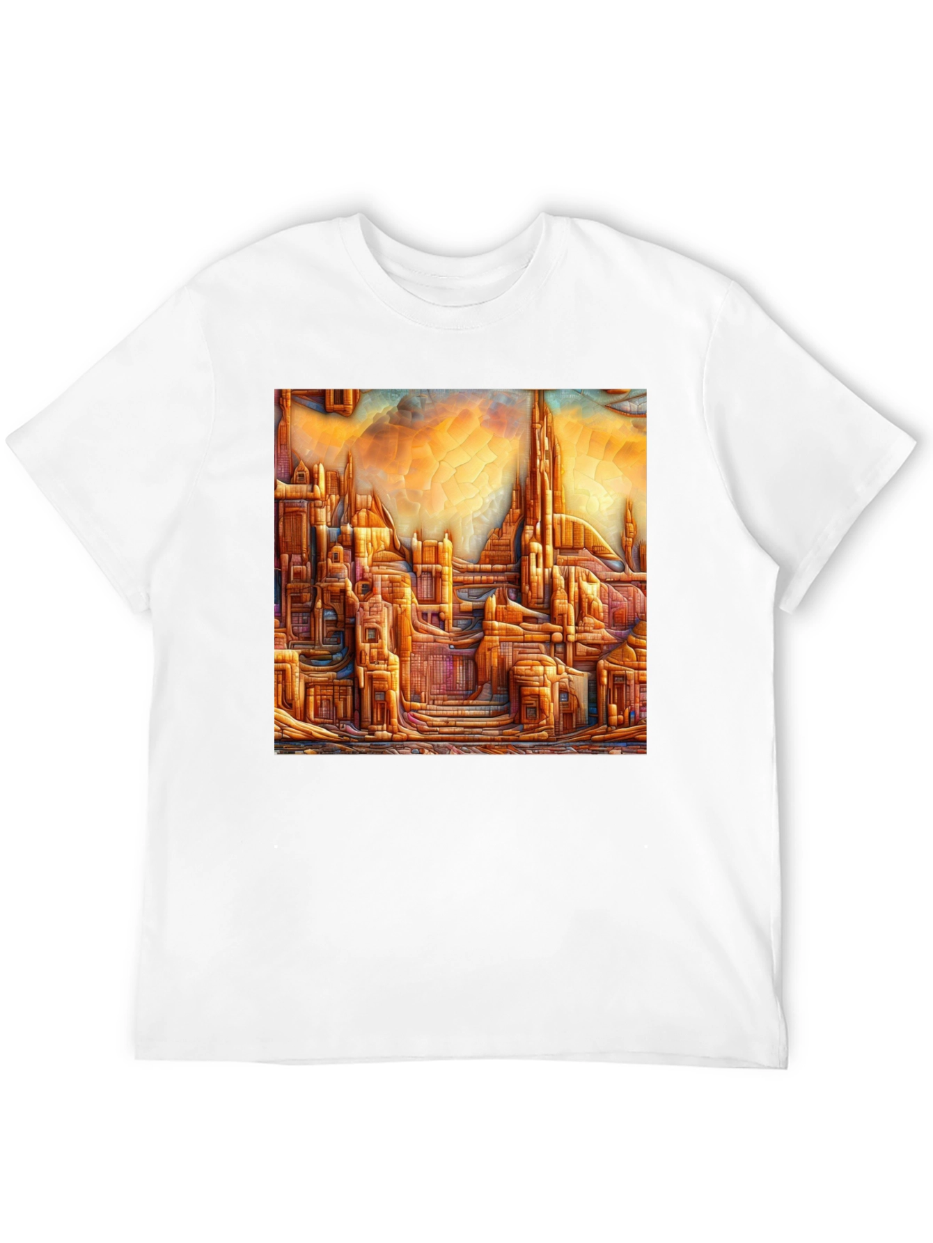 Abstract Cityscape Graphic Tee - Artistic Comfort