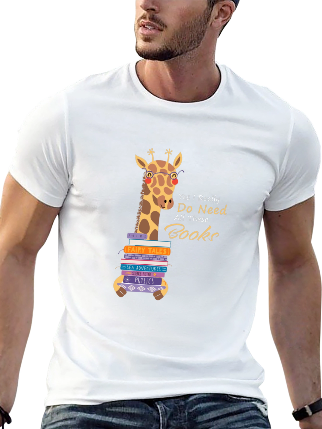 Giraffe Book Lover T-Shirt - Reader Gift