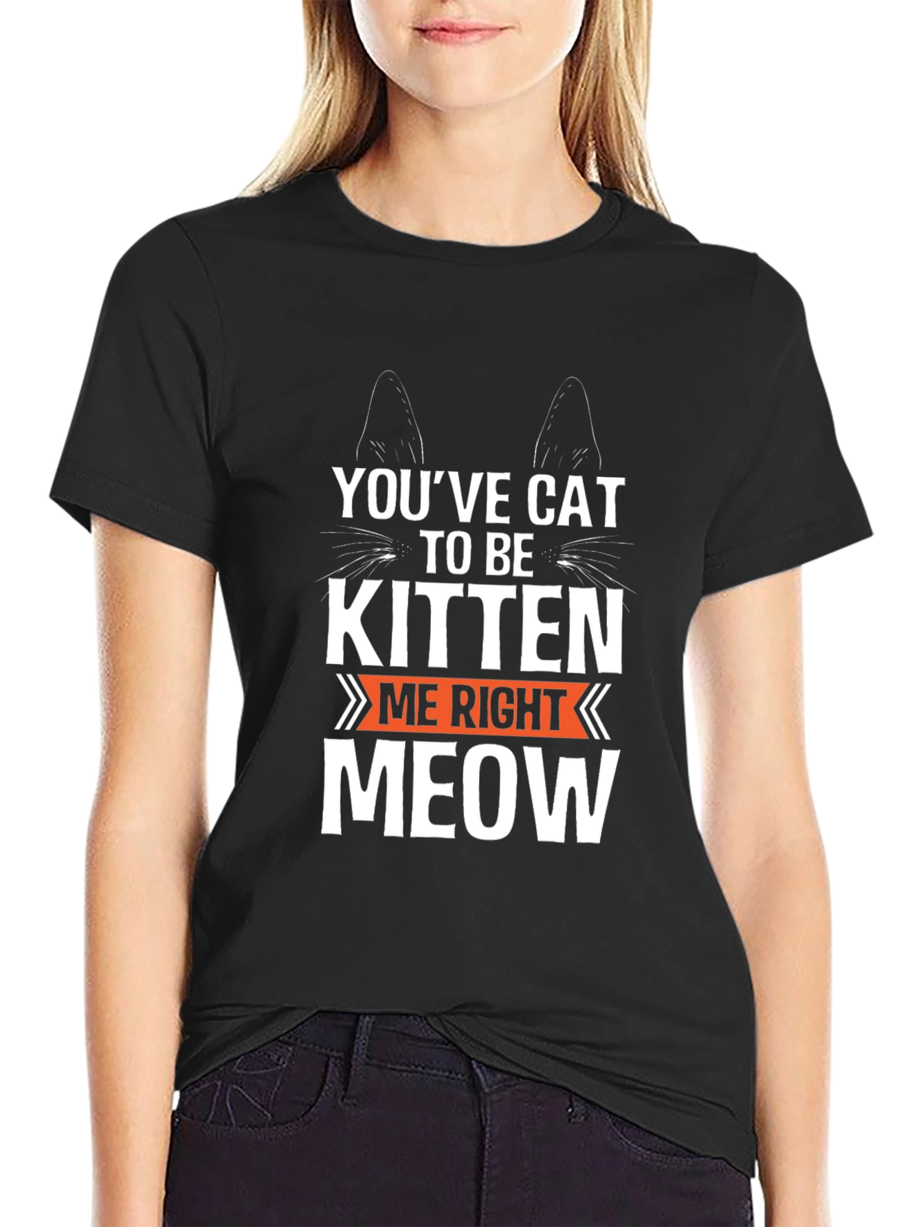 Cat Kitten Me Right Meow Graphic T-Shirt