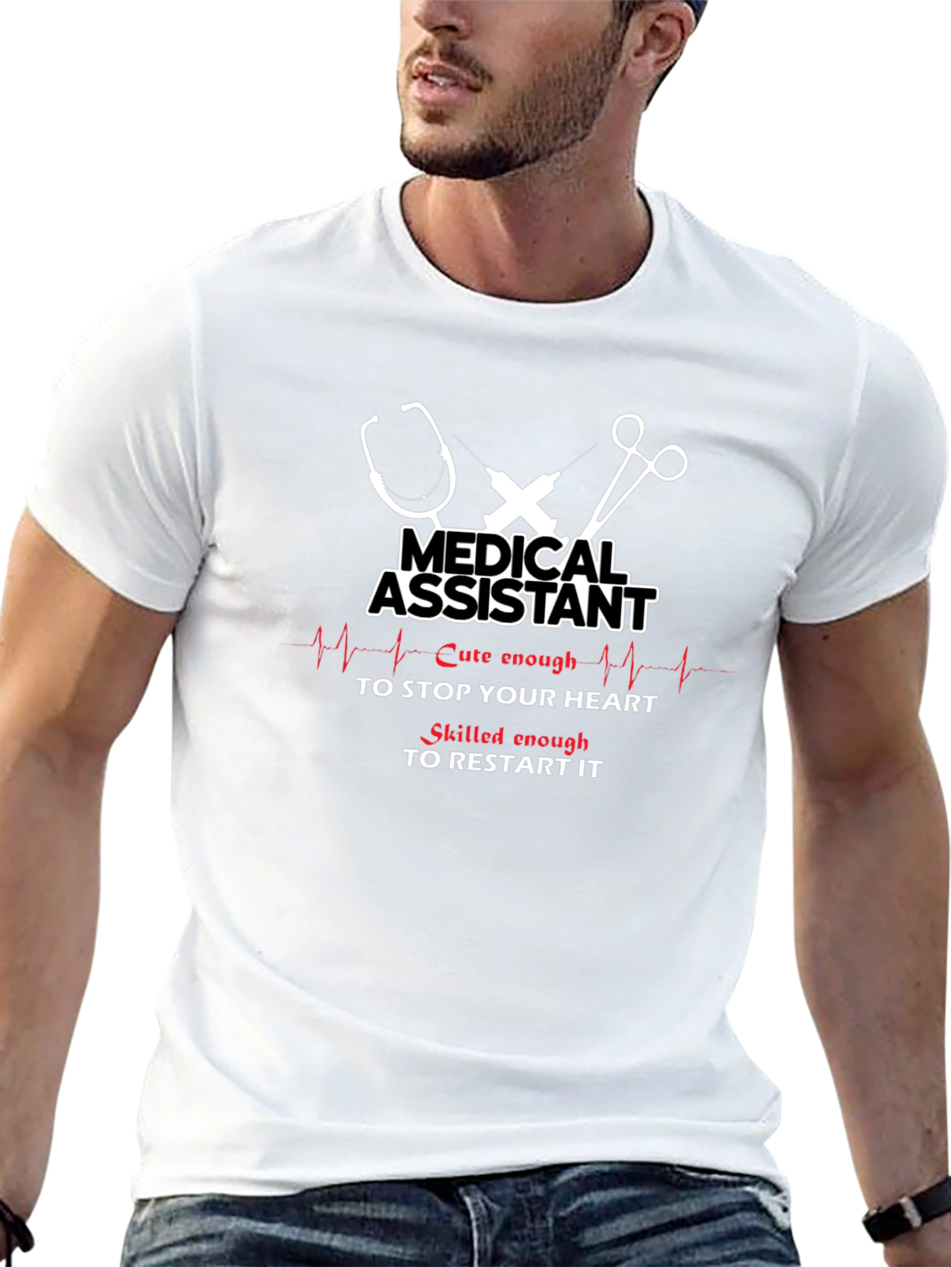 Medical Assistant Heartbeat T-Shirt - Funny MA Tee