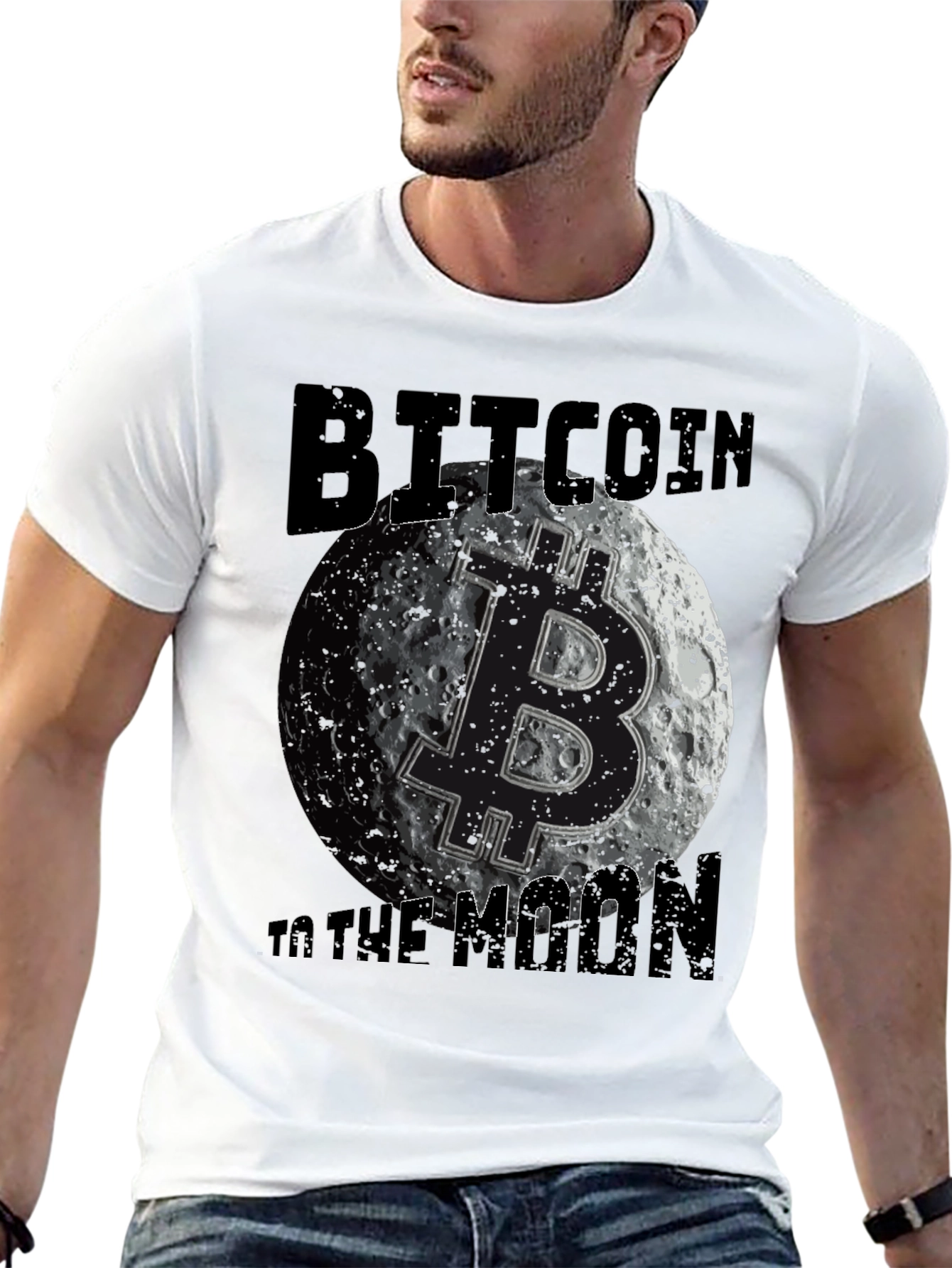 Bitcoin To The Moon Graphic Tee Crypto T-Shirt