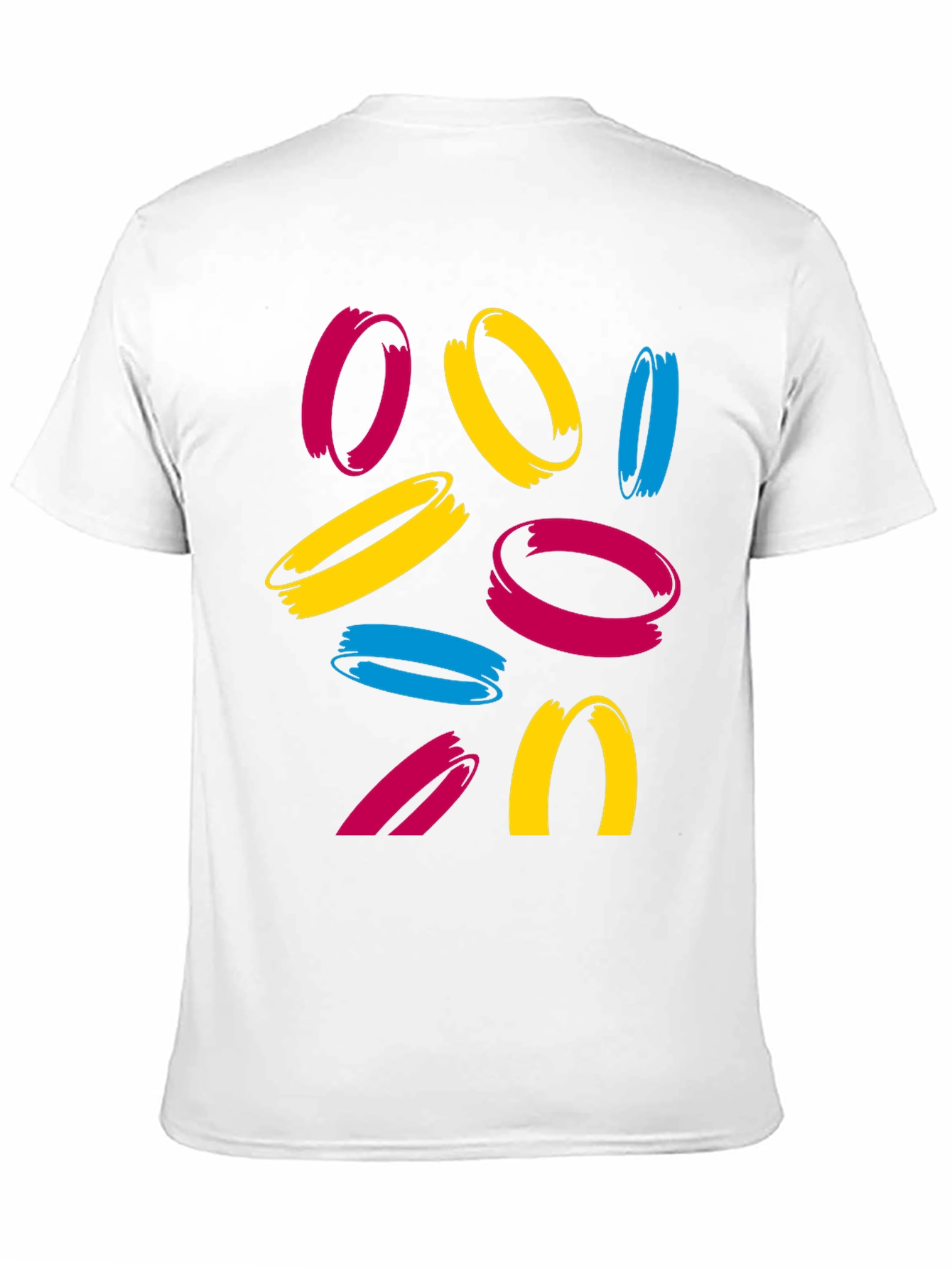Abstract Circles Graphic Tee - Casual Crew Neck T-Shirt