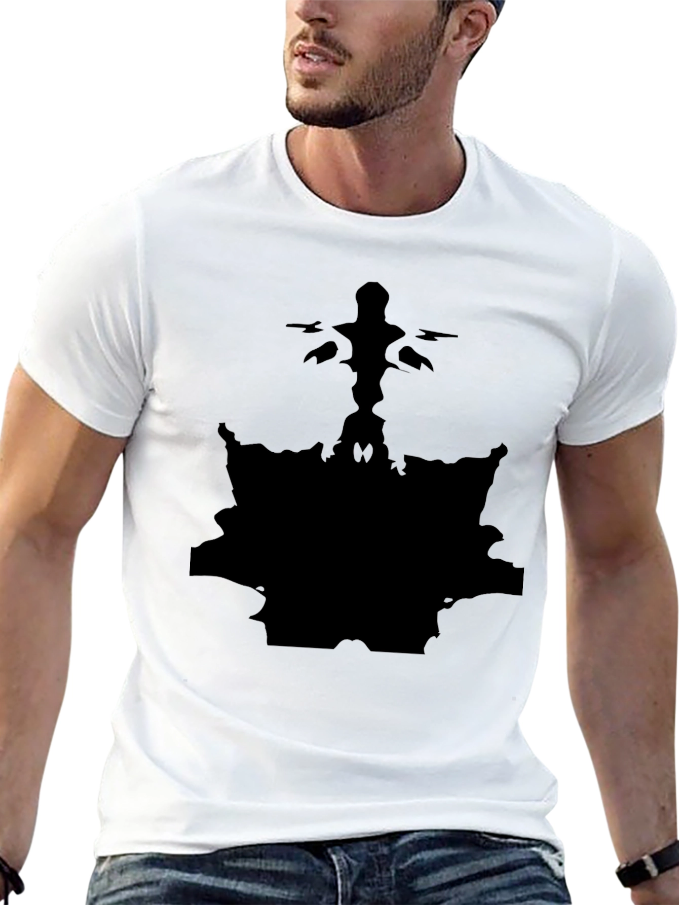 Abstract Black Graphic Tee - Unique Design Shirt