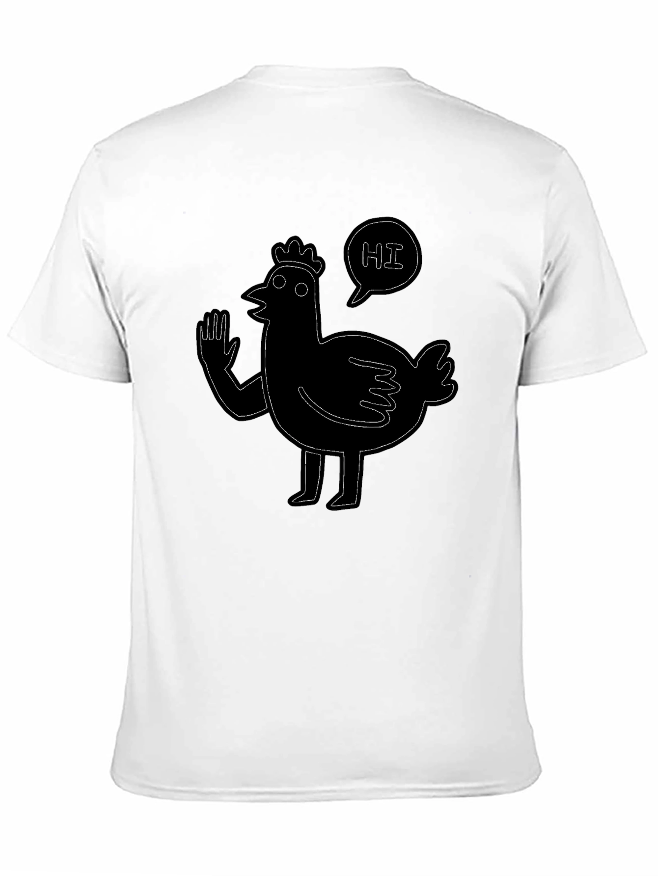 Funny Chicken Hi Graphic Black T-Shirt