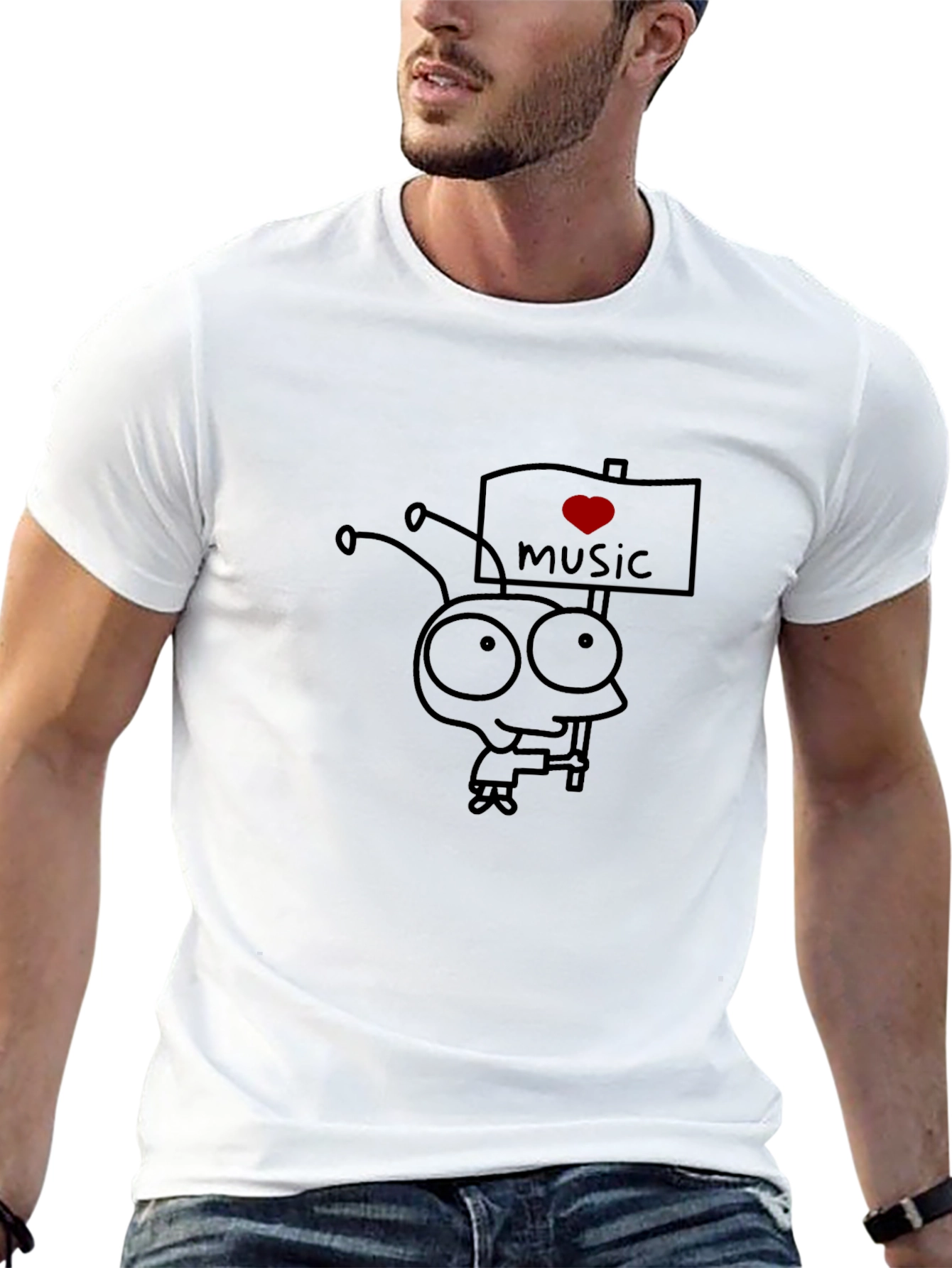 I Love Music Black T-Shirt
