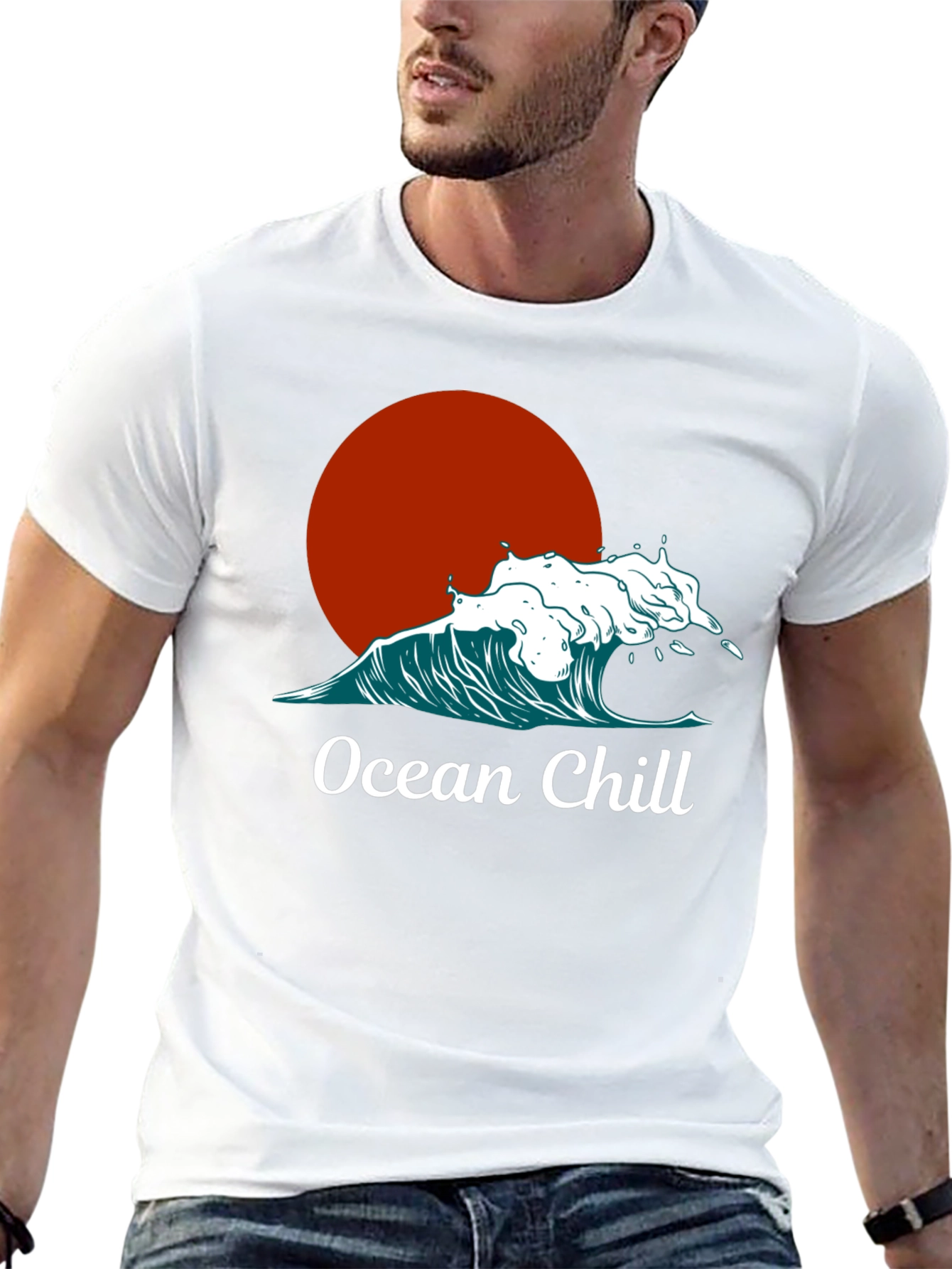 Ocean Chill Graphic Tee - Black Comfort Fit