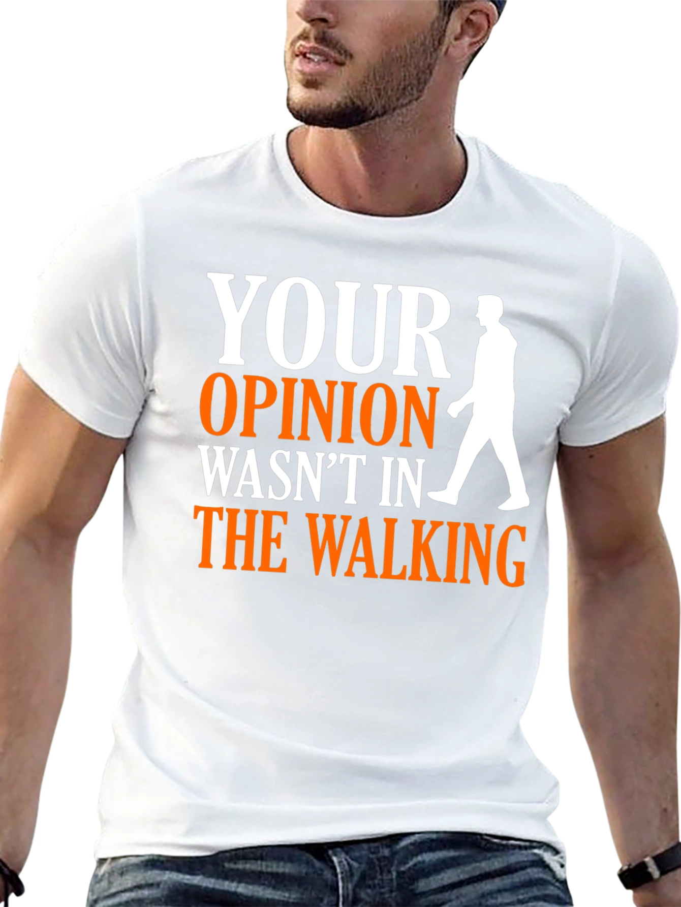 Humorous Your Opinion Graphic Print T-Shirt