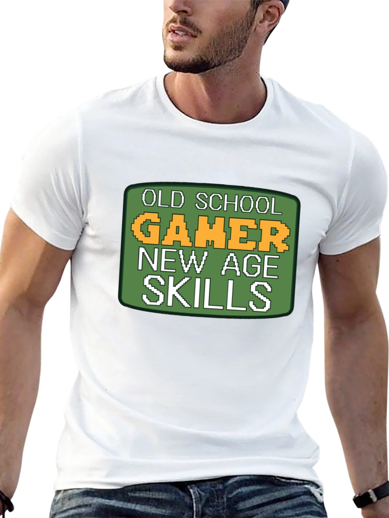 Old School Gamer T-Shirt - Pixelated Retro Design