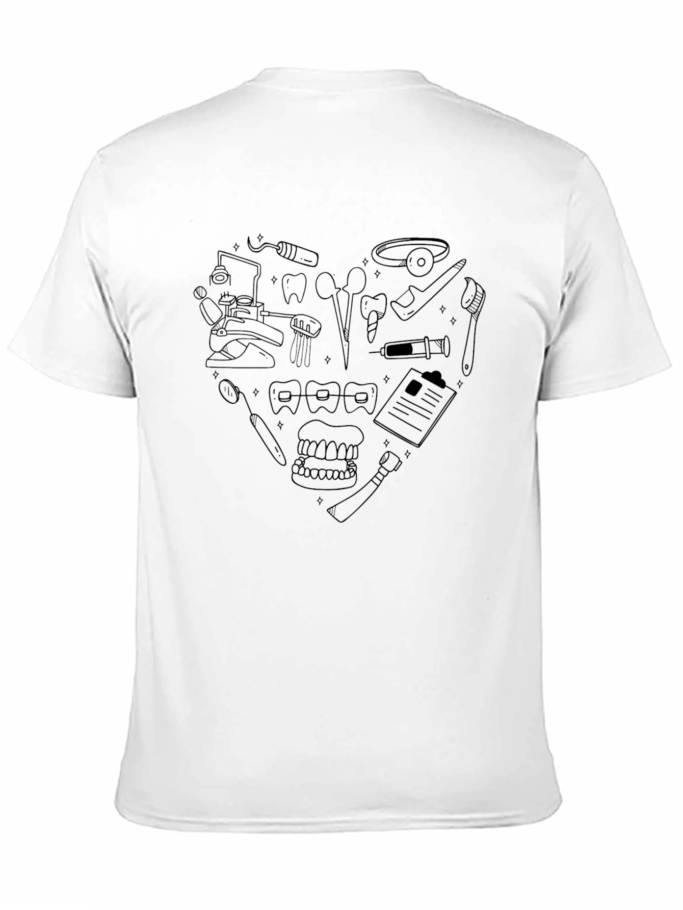 Dentist Lover T-Shirt - Dental Tools Heart Graphic Tee