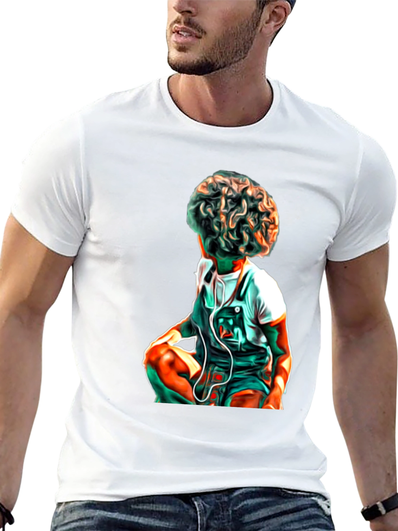 Artistic Kid Graphic Black T-Shirt