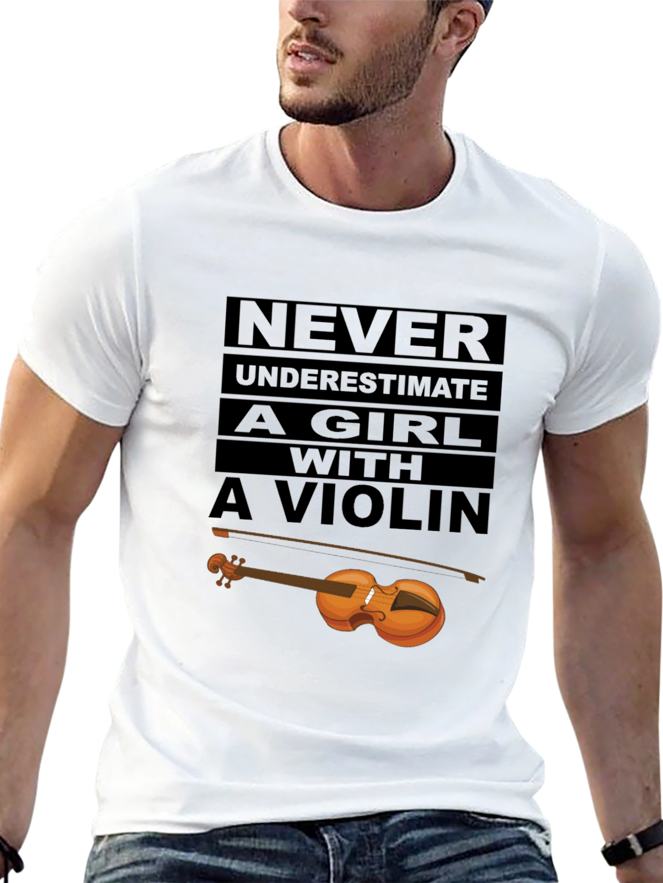 Never Underestimate Violin Girl T-Shirt
