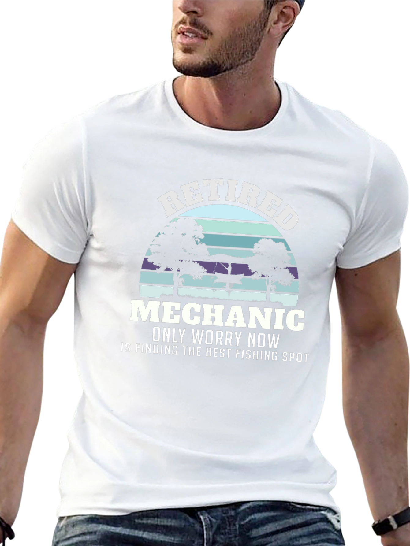 Retired Mechanic Fishing T-Shirt - Funny Retirement Gift