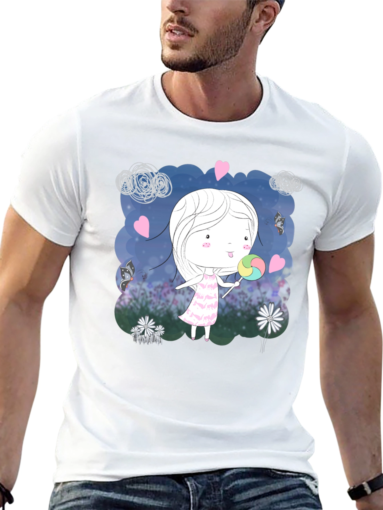 Girl with Lollipop Graphic T-Shirt