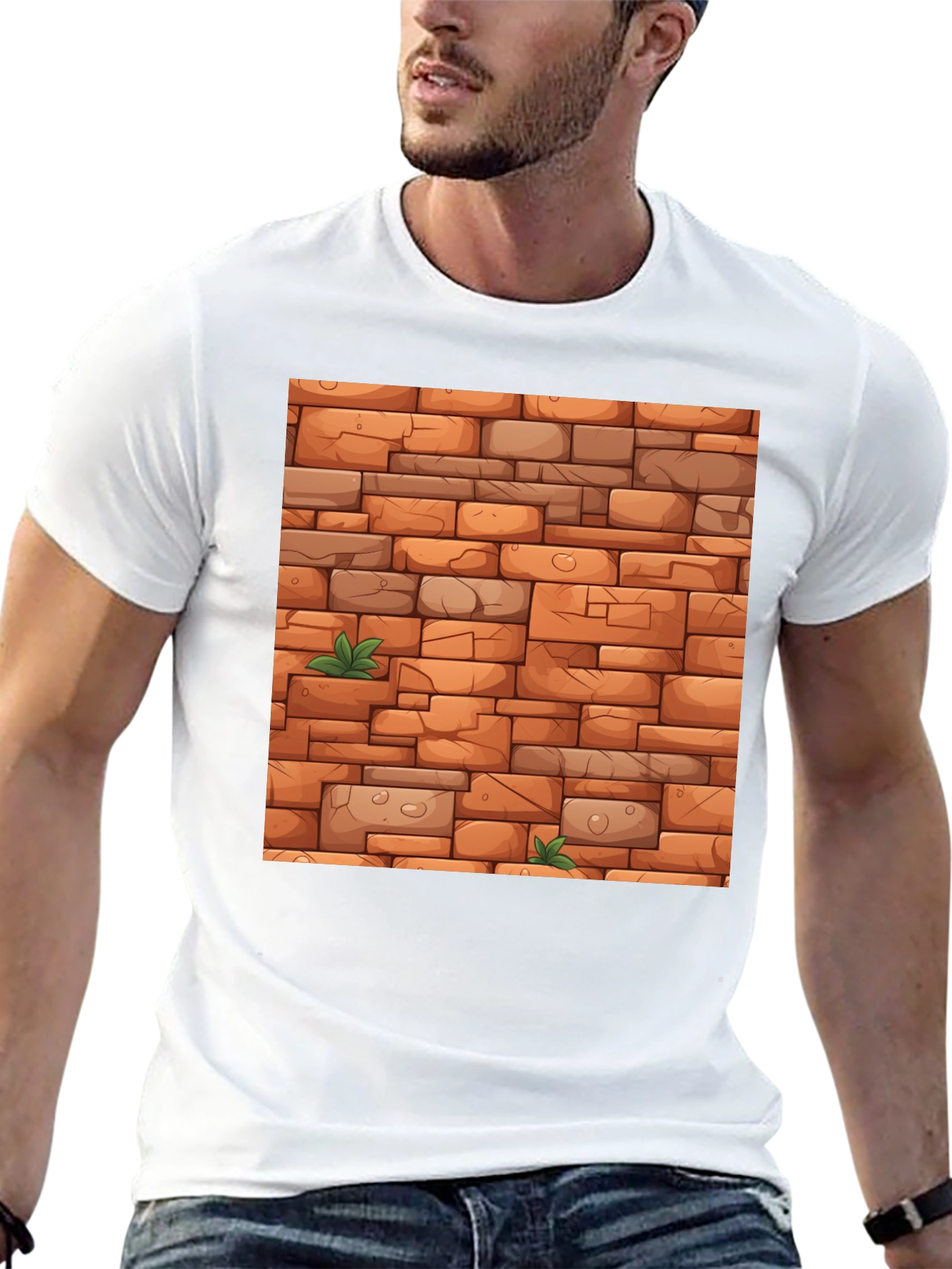 Brick Wall Graphic Tee - Unique Design!