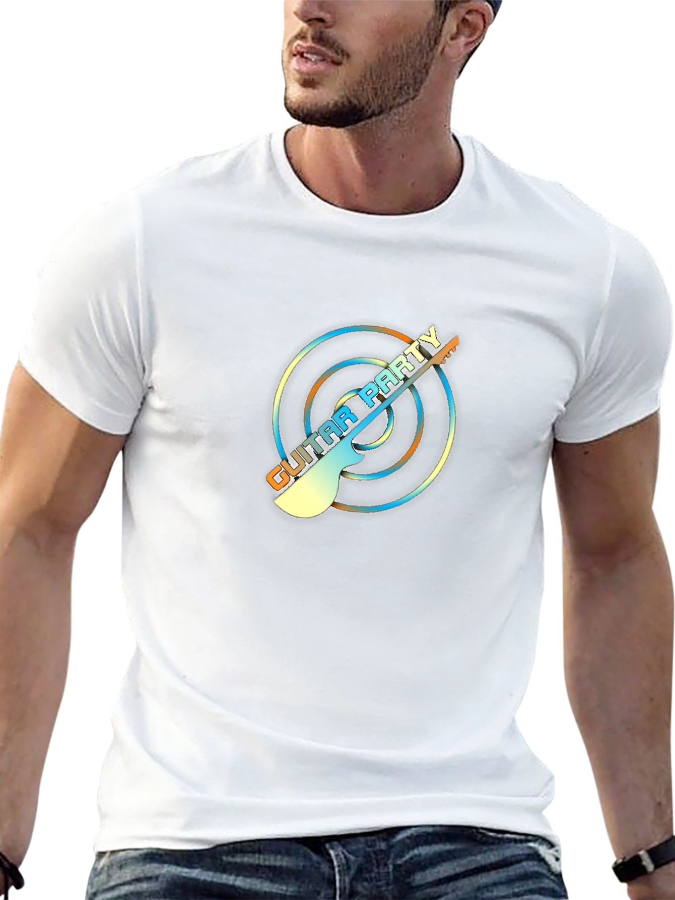Guitar Party Graphic Tee - Black Unisex T-Shirt