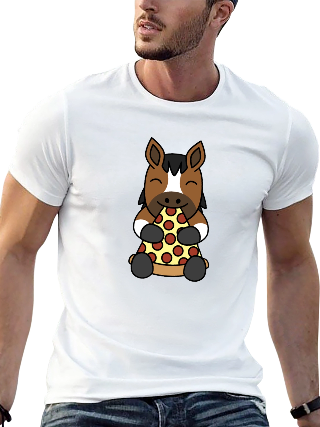 Horse Pizza Lover Graphic Tee