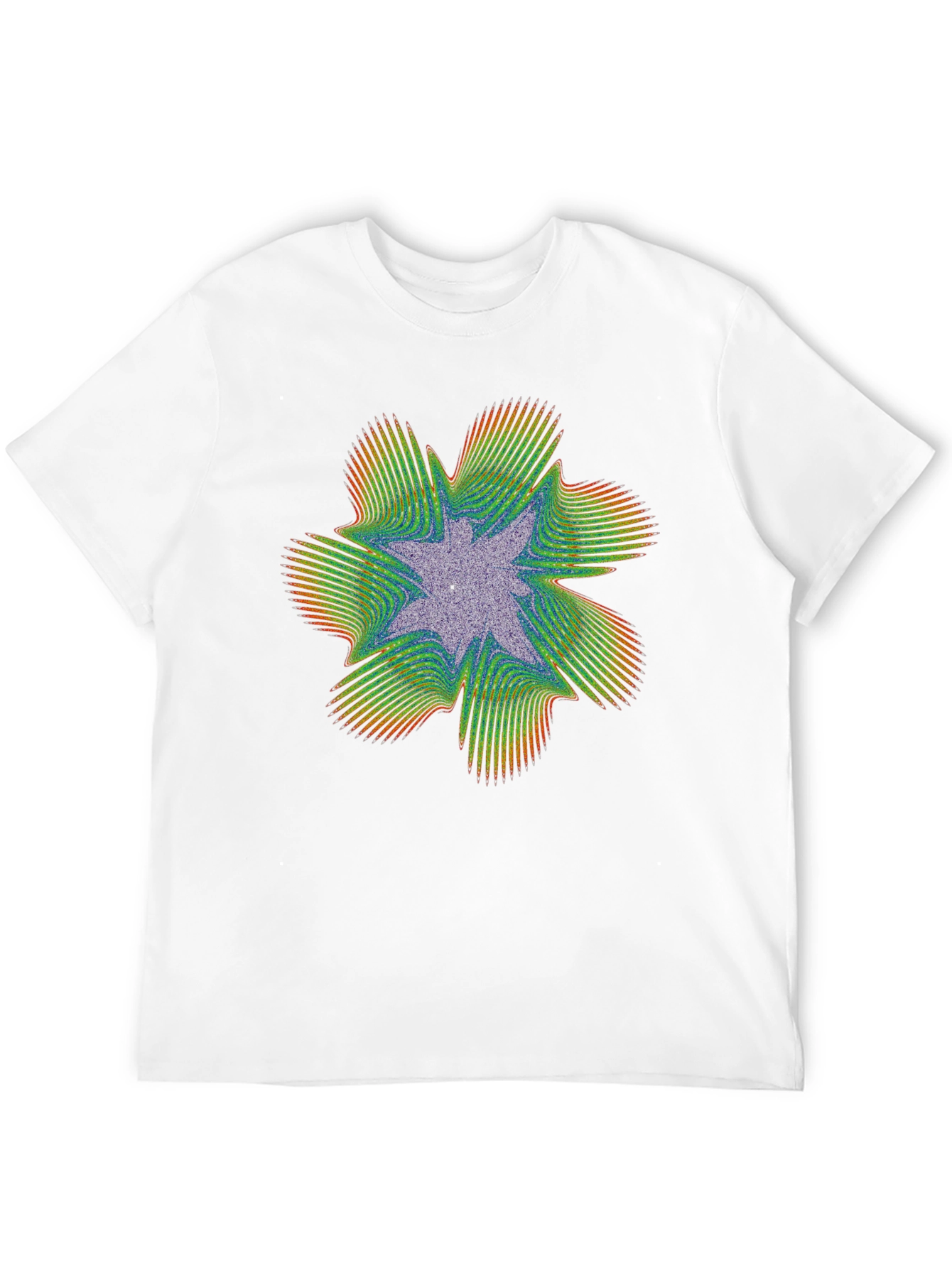 Abstract Fractal Starburst Graphic Tee - Black