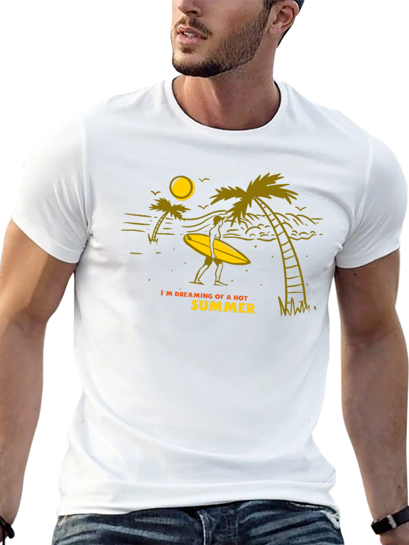 Summer Dreamin Graphic Tee - Black Cotton T-Shirt