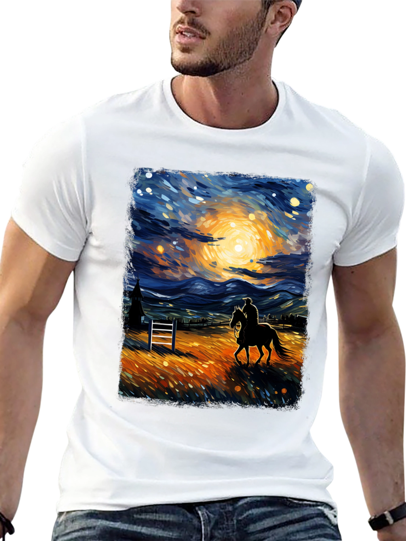Starry Night Rider Graphic Tee