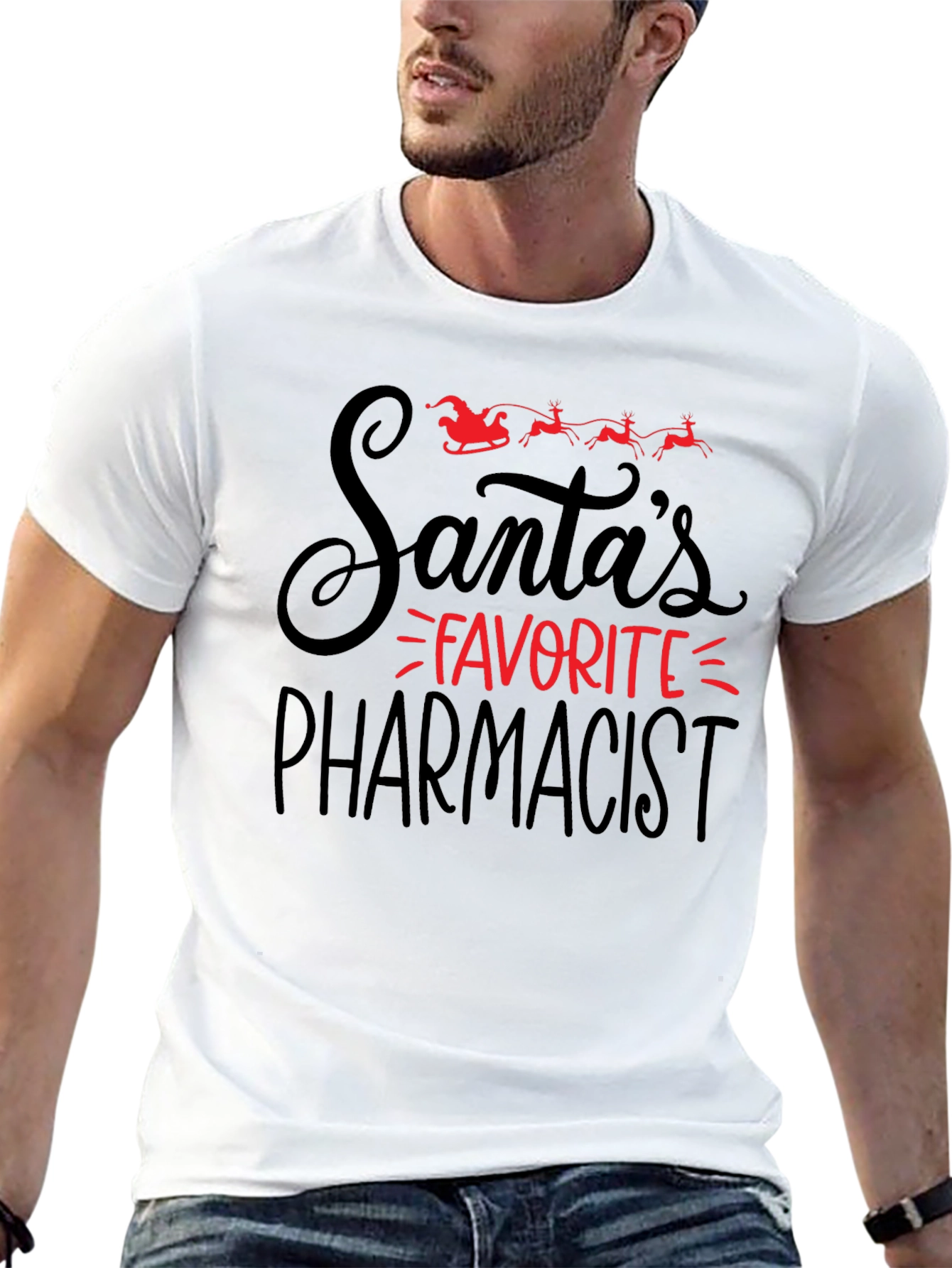 Santas Favorite Pharmacist T-Shirt Holiday Christmas Tee