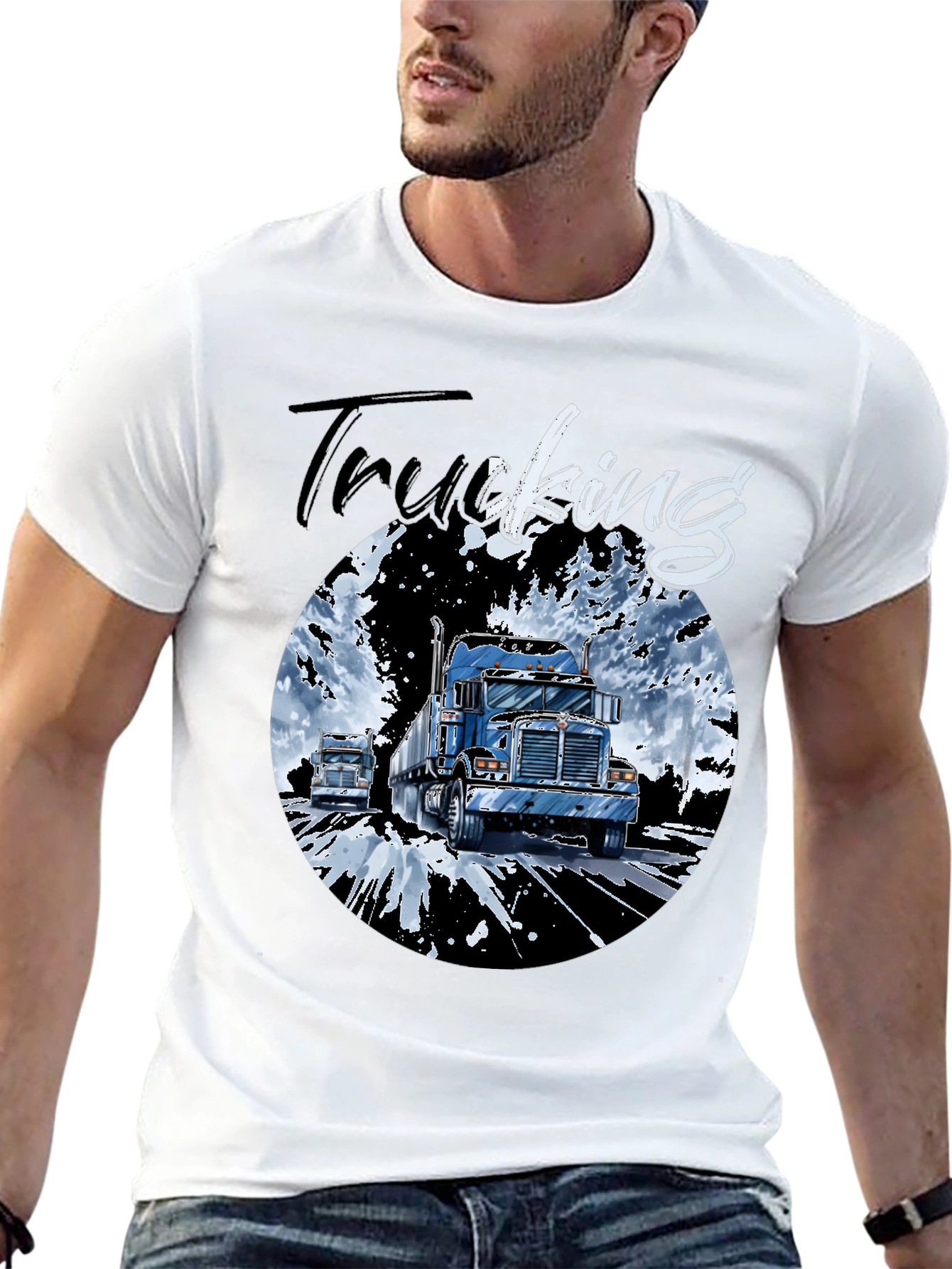 Trucking Graphic T-Shirt - Black