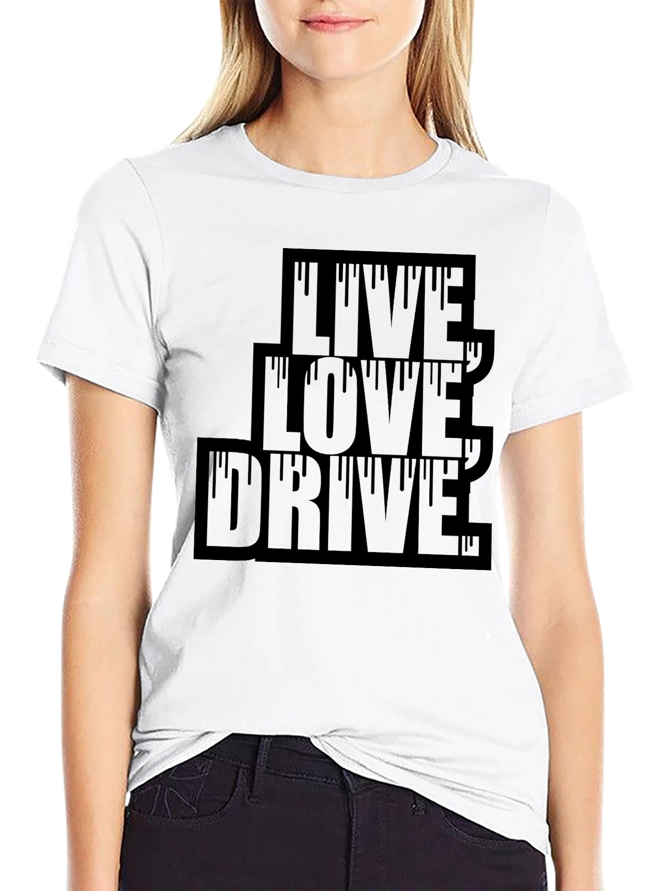 Live Love Drive Black Graphic Tee