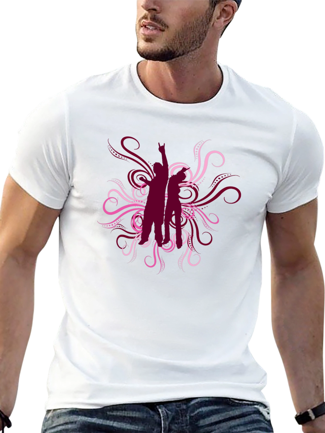 Stylish Black T-Shirt with Rocker Graphic