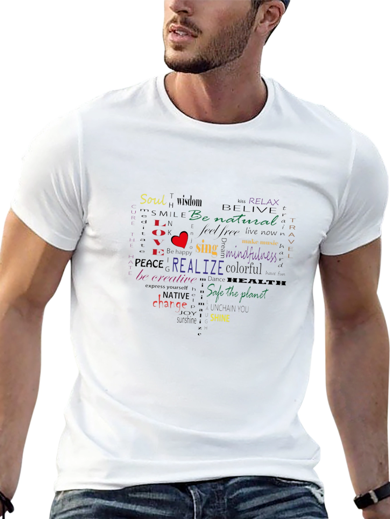 Heart Word Art Graphic T-Shirt