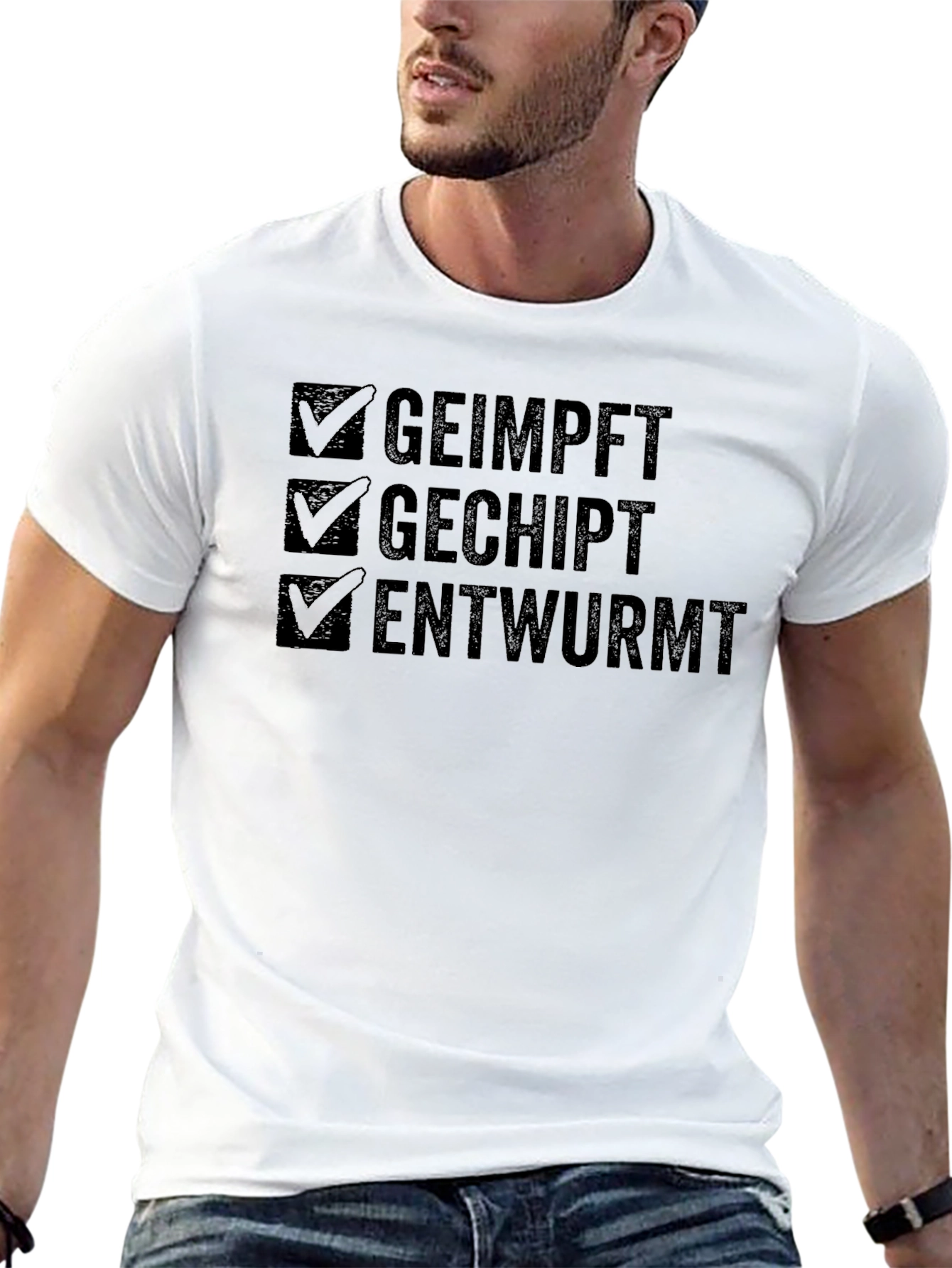 Geimpft Gechipt Entwurmt Funny T-Shirt
