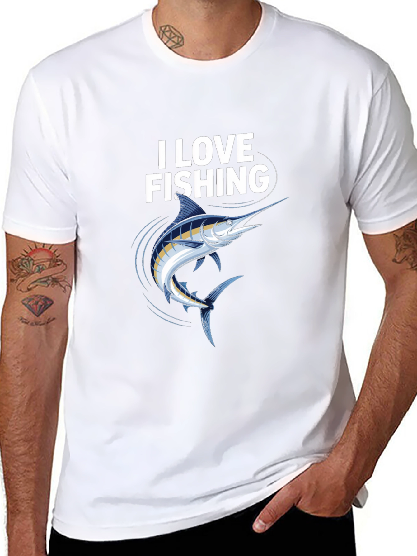 I Love Fishing T-Shirt with Marlin Design