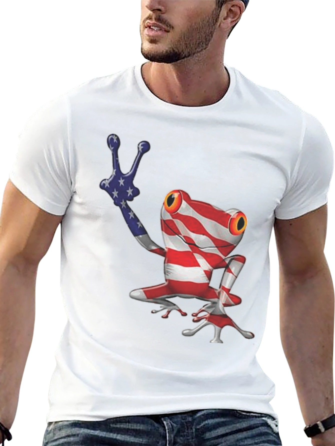 Patriotic Frog Graphic T-Shirt