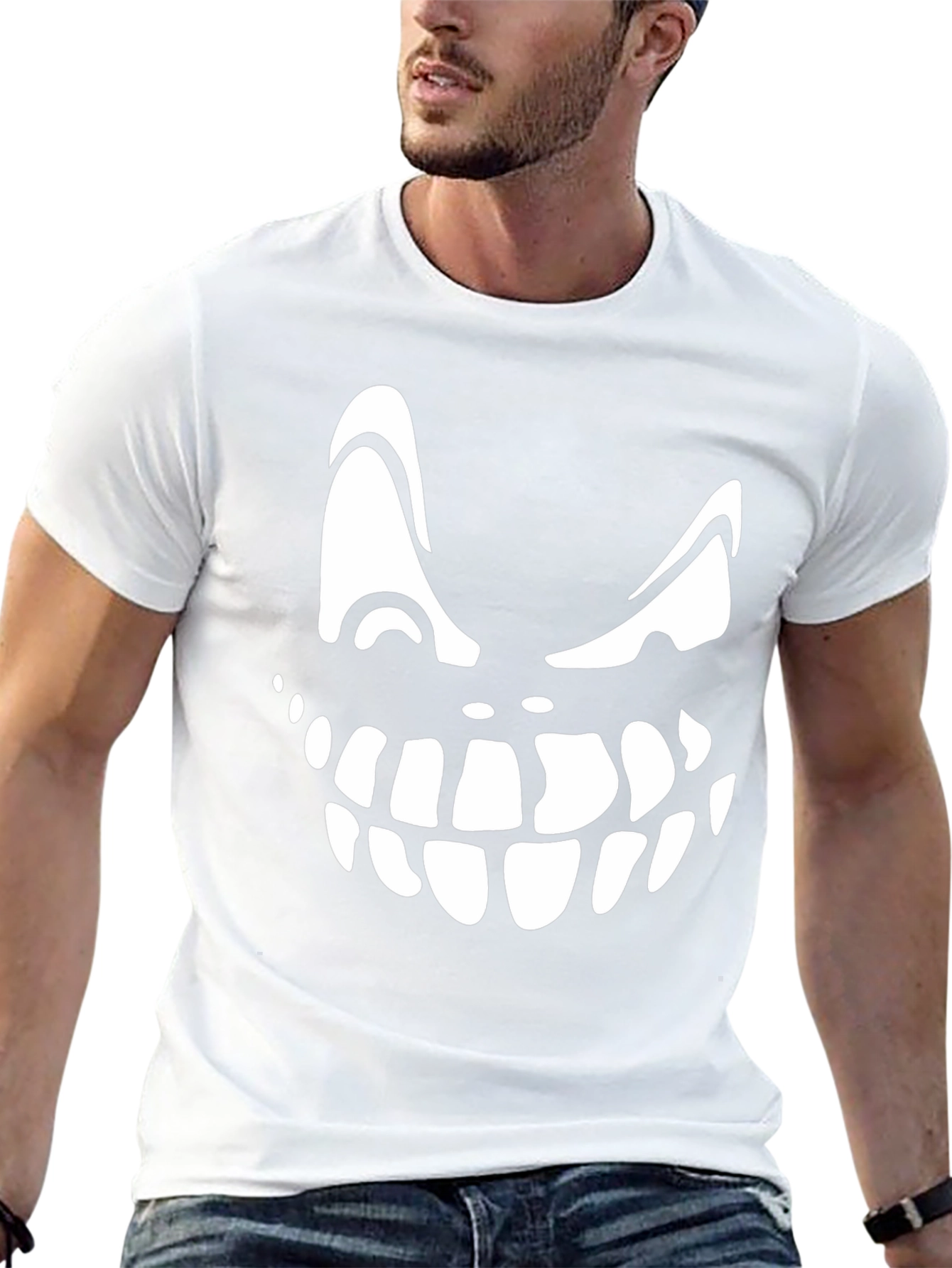 Scary Grin Graphic Tee - Halloween Spooky T-Shirt