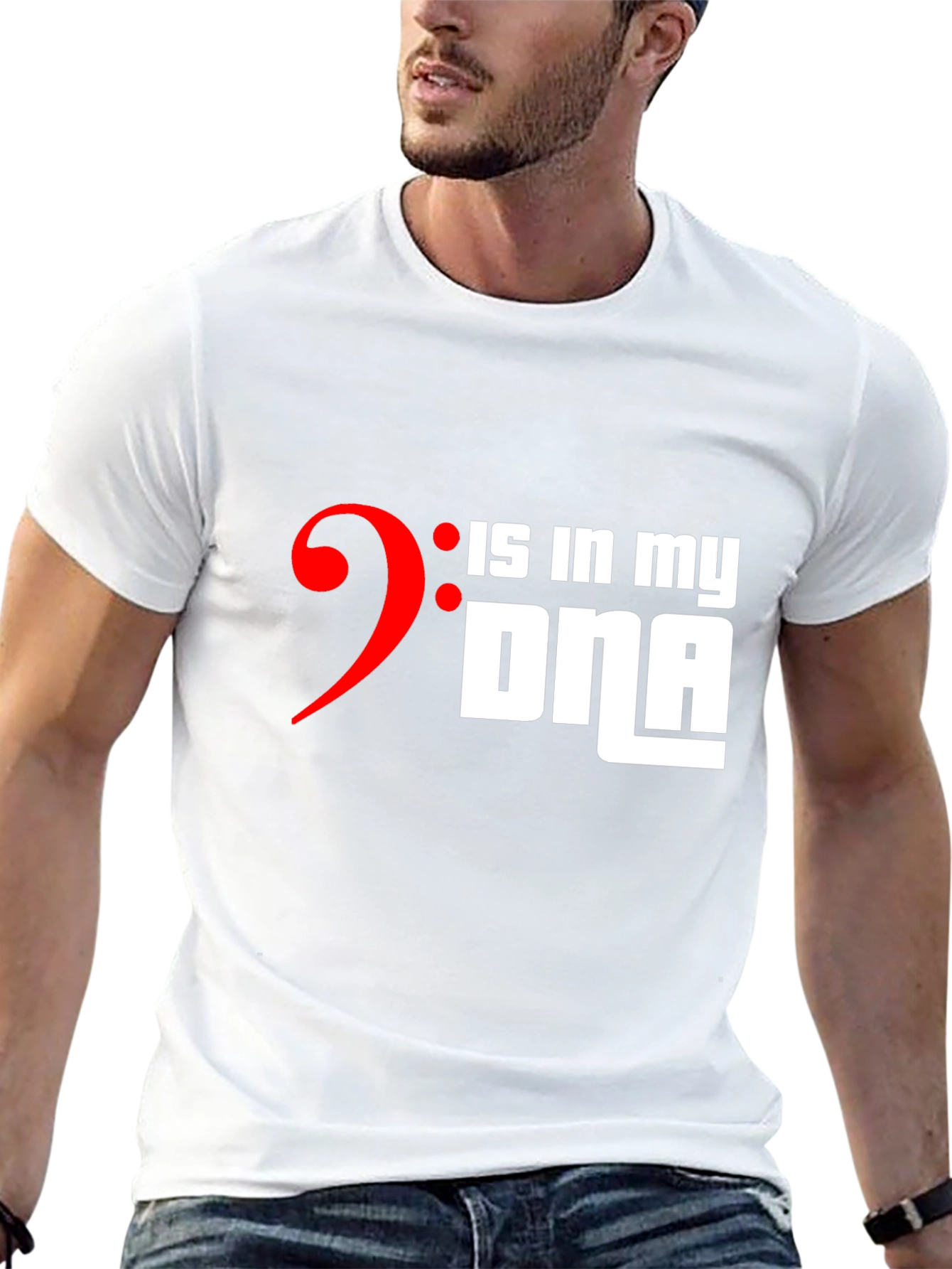 Music Bass Clef DNA T-Shirt - Musician Gift