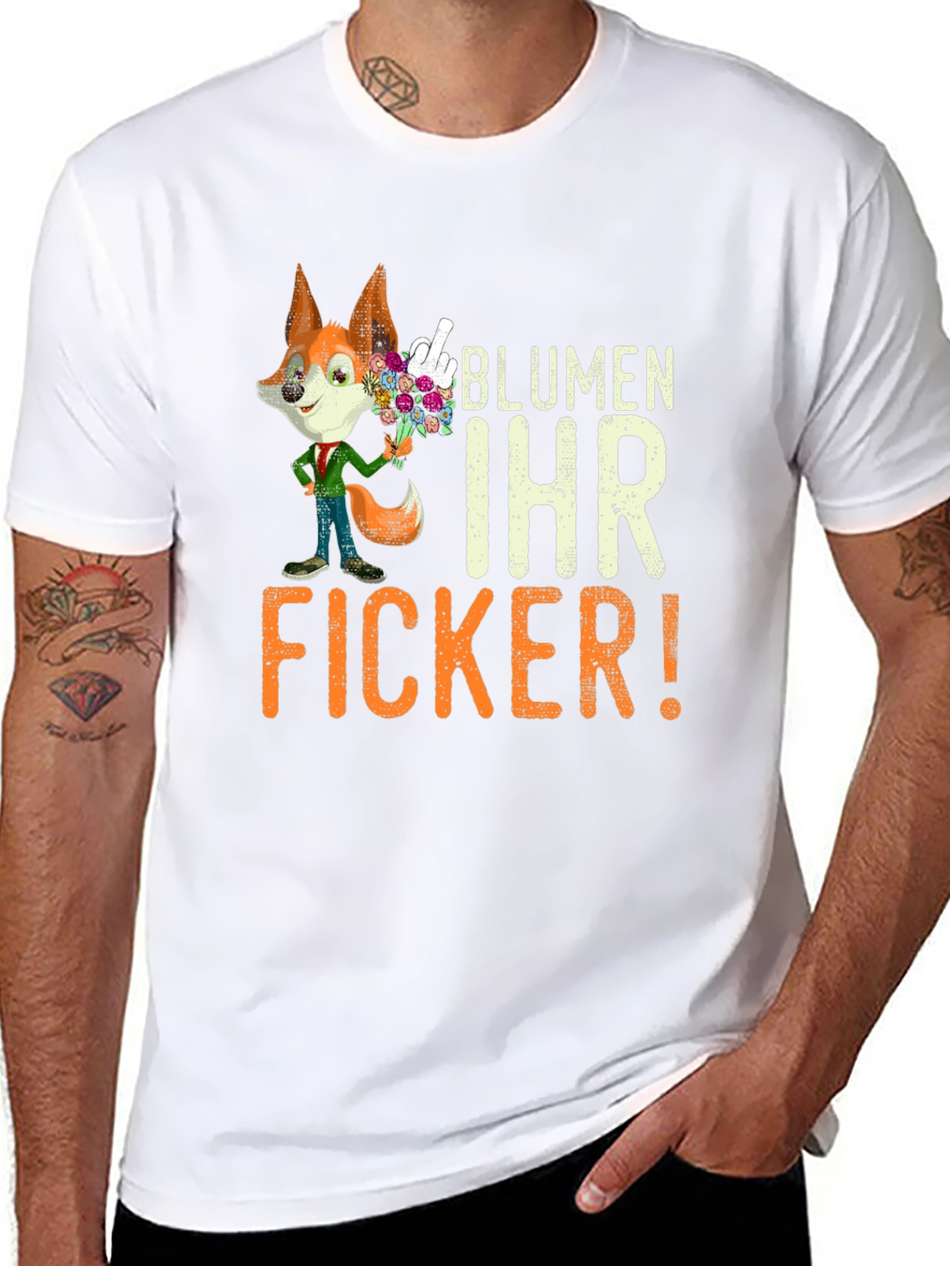 Blumen Ihr Ficker Fox Graphic T-Shirt