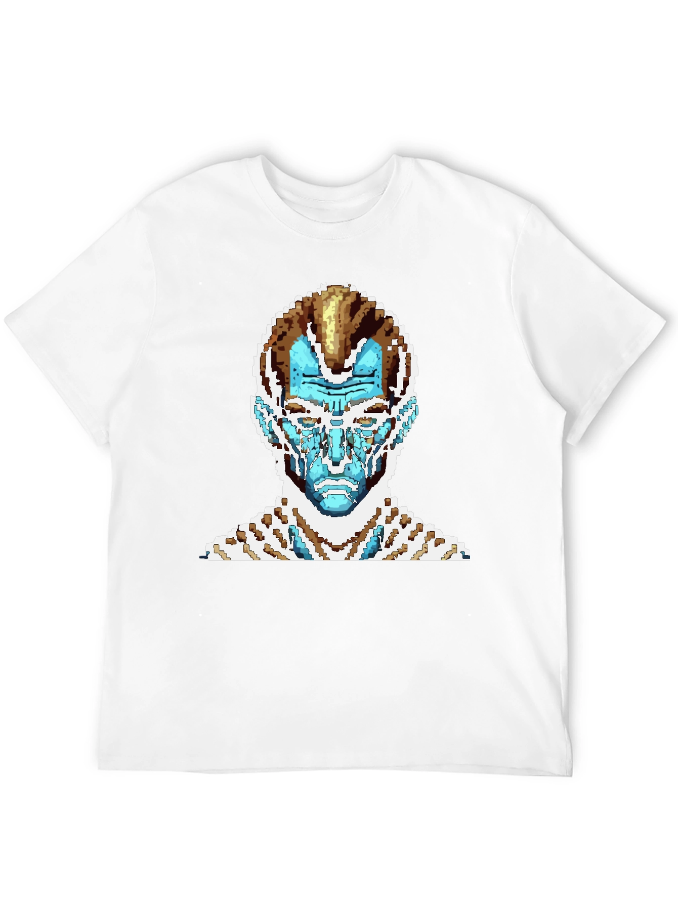 Pixel Art T-Shirt - Blue Alien Face Graphic Tee