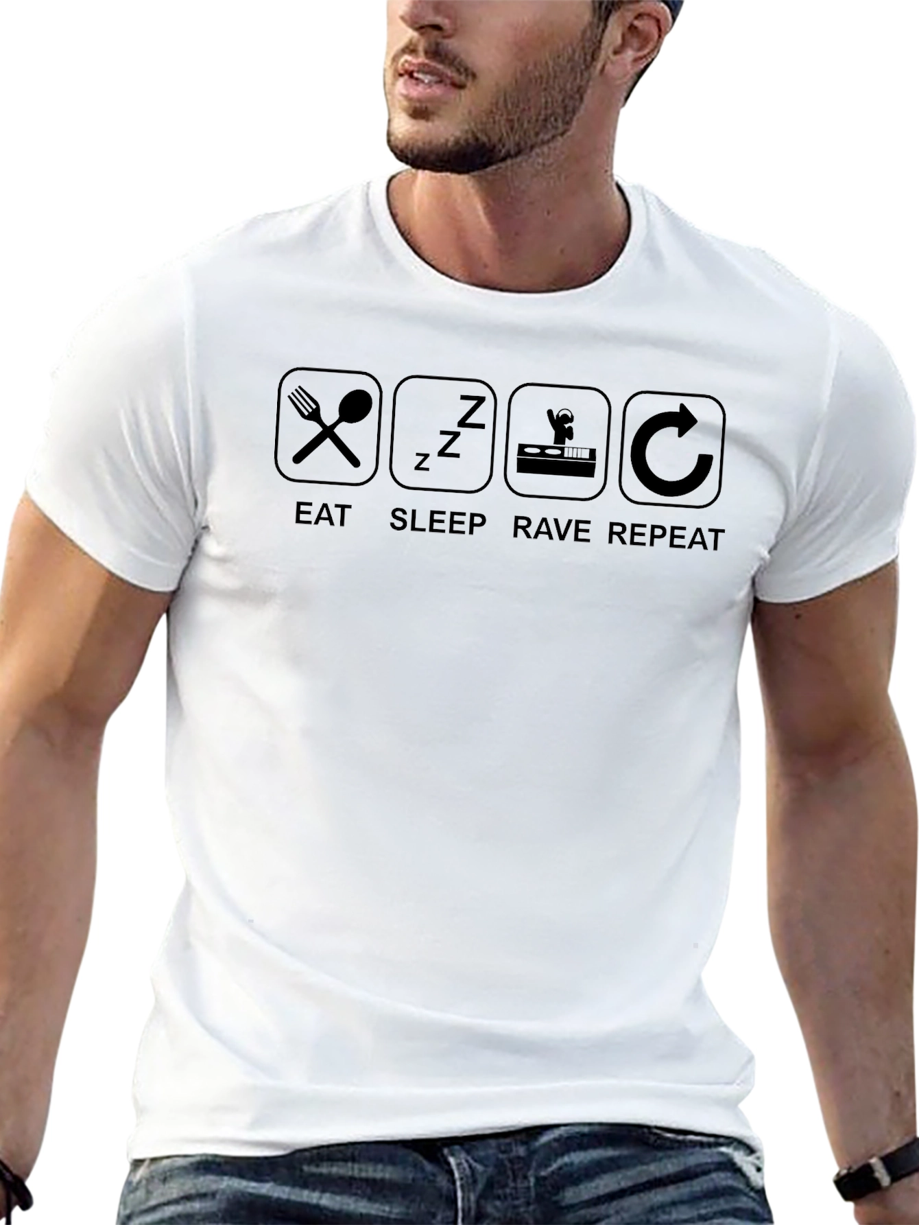 Eat Sleep Rave Repeat Graphic Tee