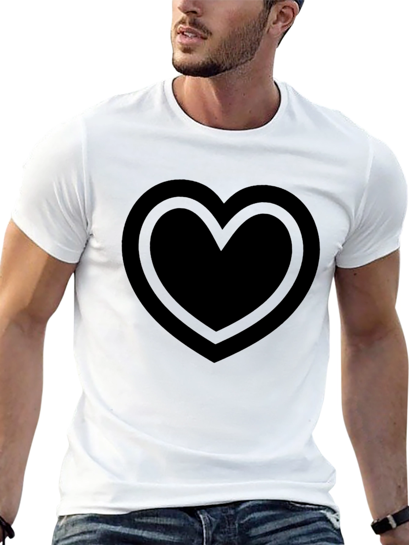 Black Heart Graphic Tee - Casual Style
