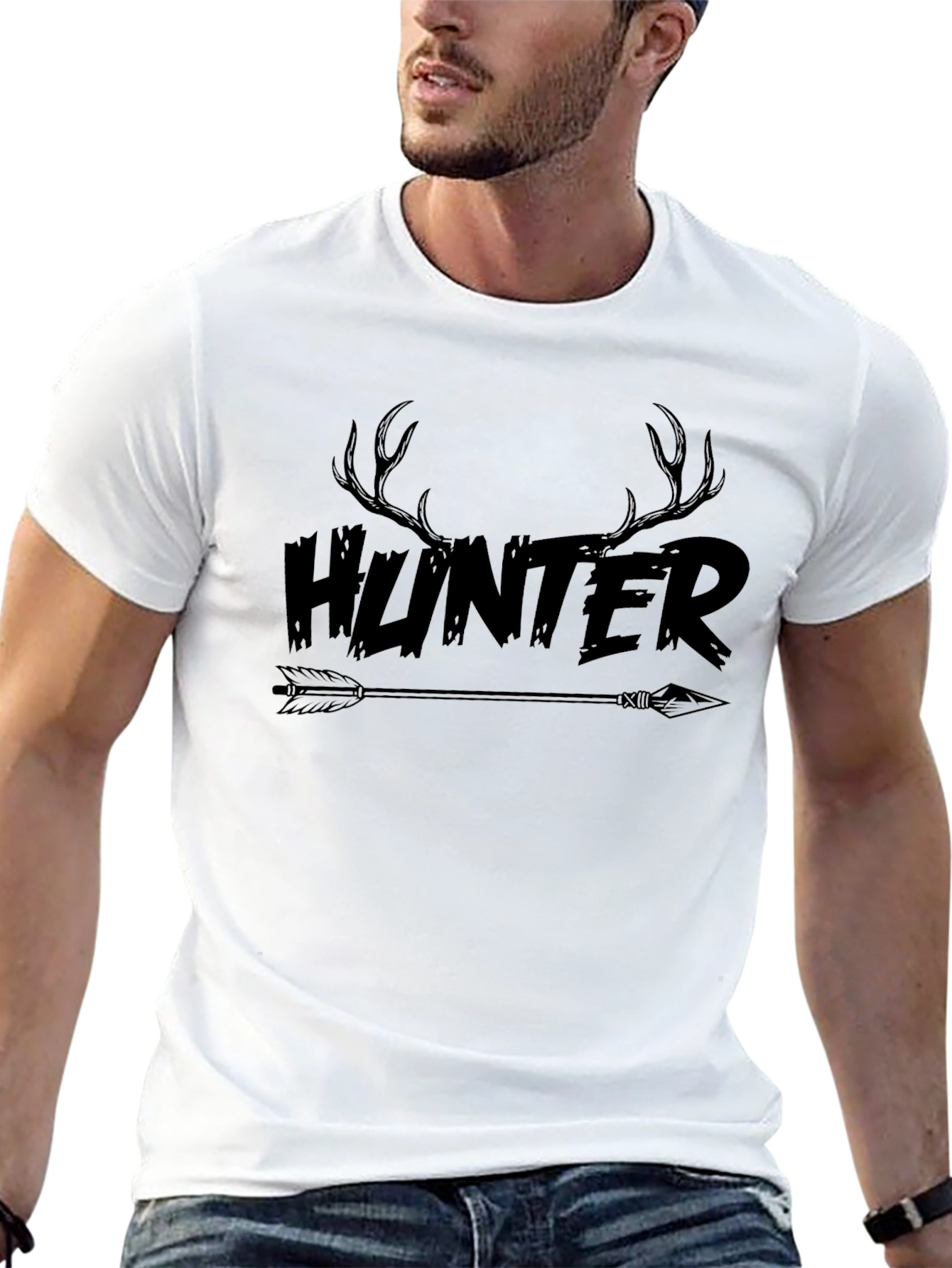 Hunter Antler Arrow Graphic Tee - Mens Black T-Shirt