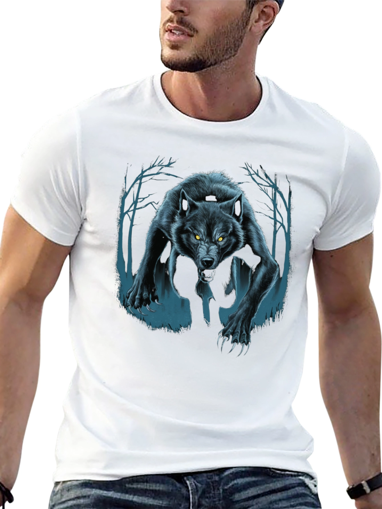 Wolf Graphic T-Shirt - Mens Black Tee