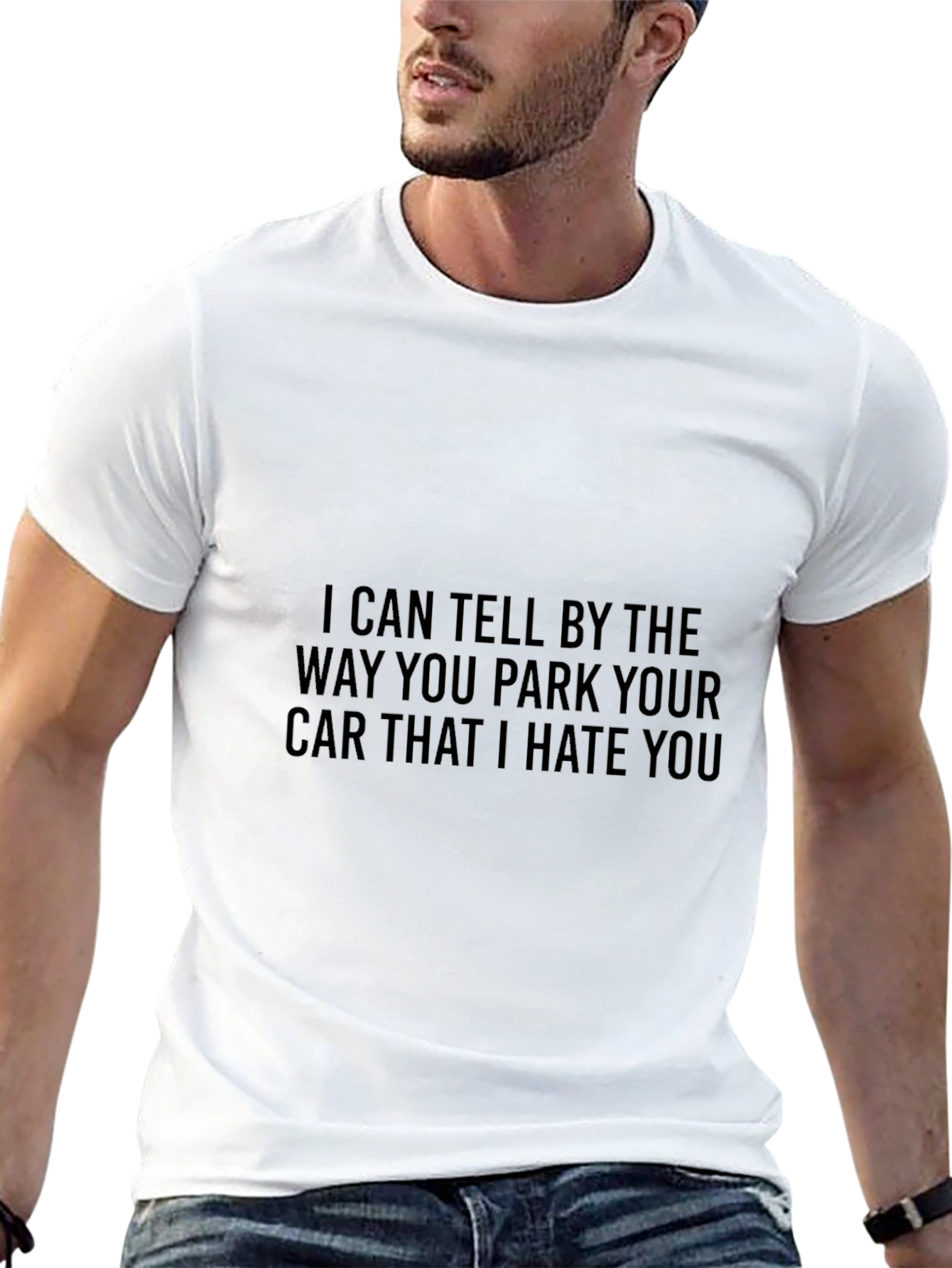 Humorous Black T-Shirt: I Hate Your Parking