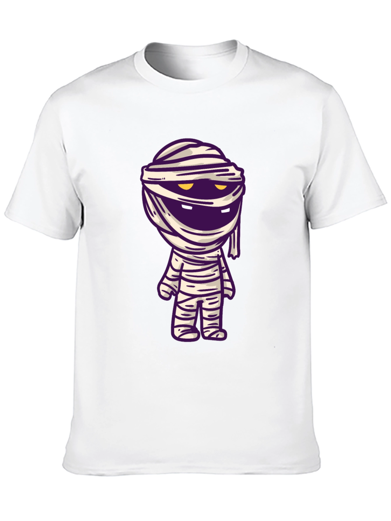 Cartoon Mummy Graphic Tee - Black T-Shirt