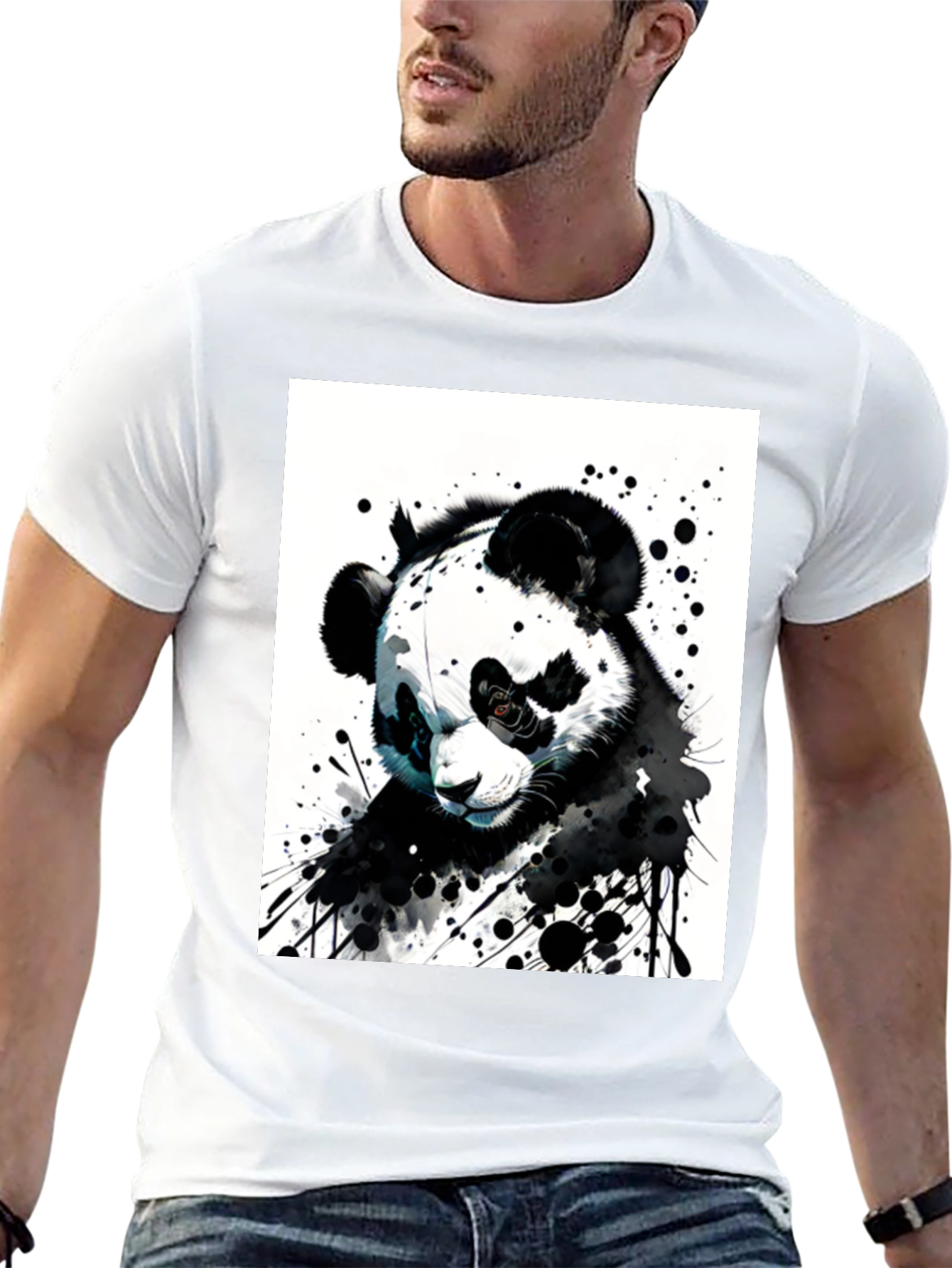 Black Panda Graphic Tee - Unique Art Design