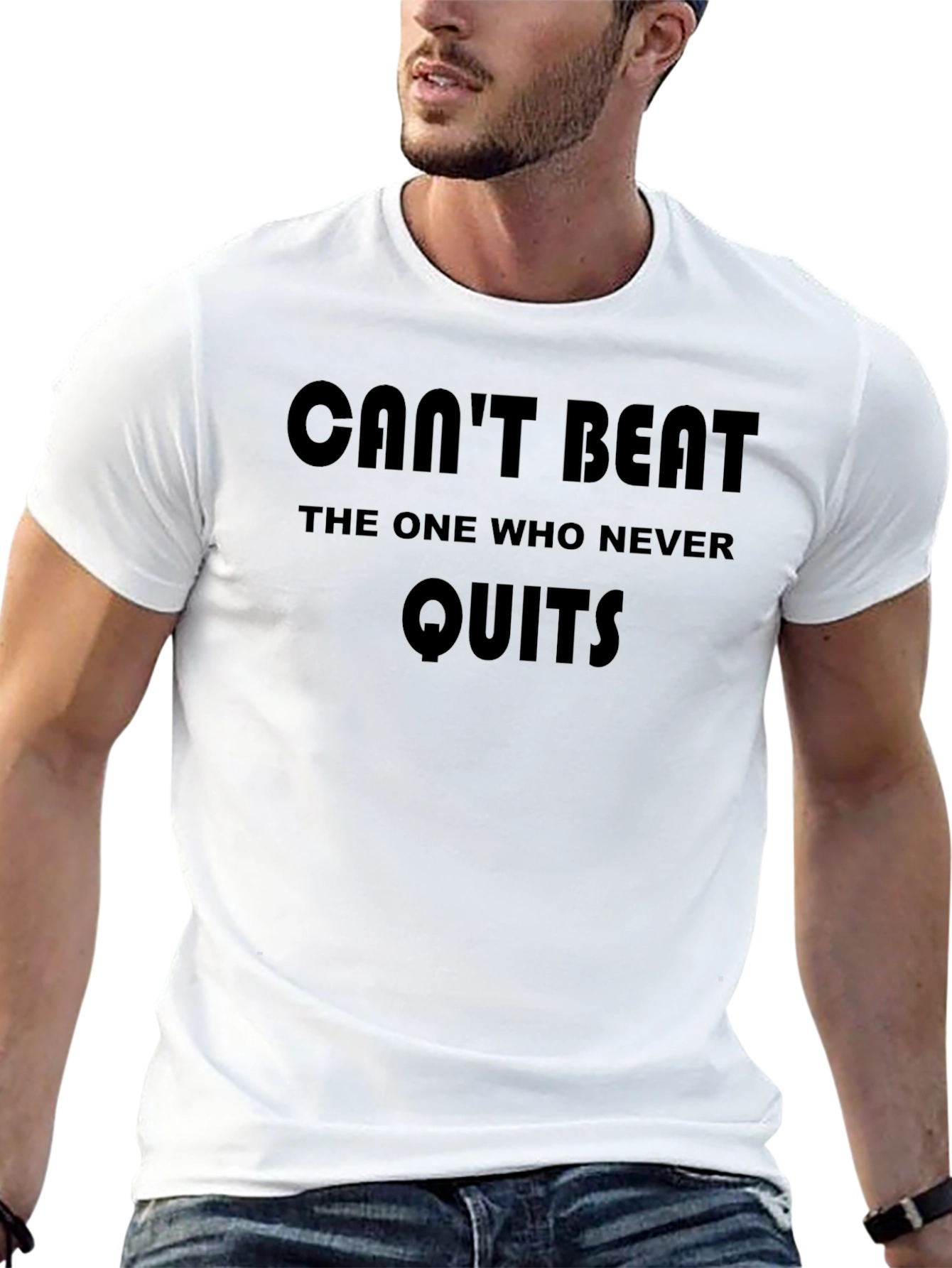 Motivational Black T-Shirt - Never Quit