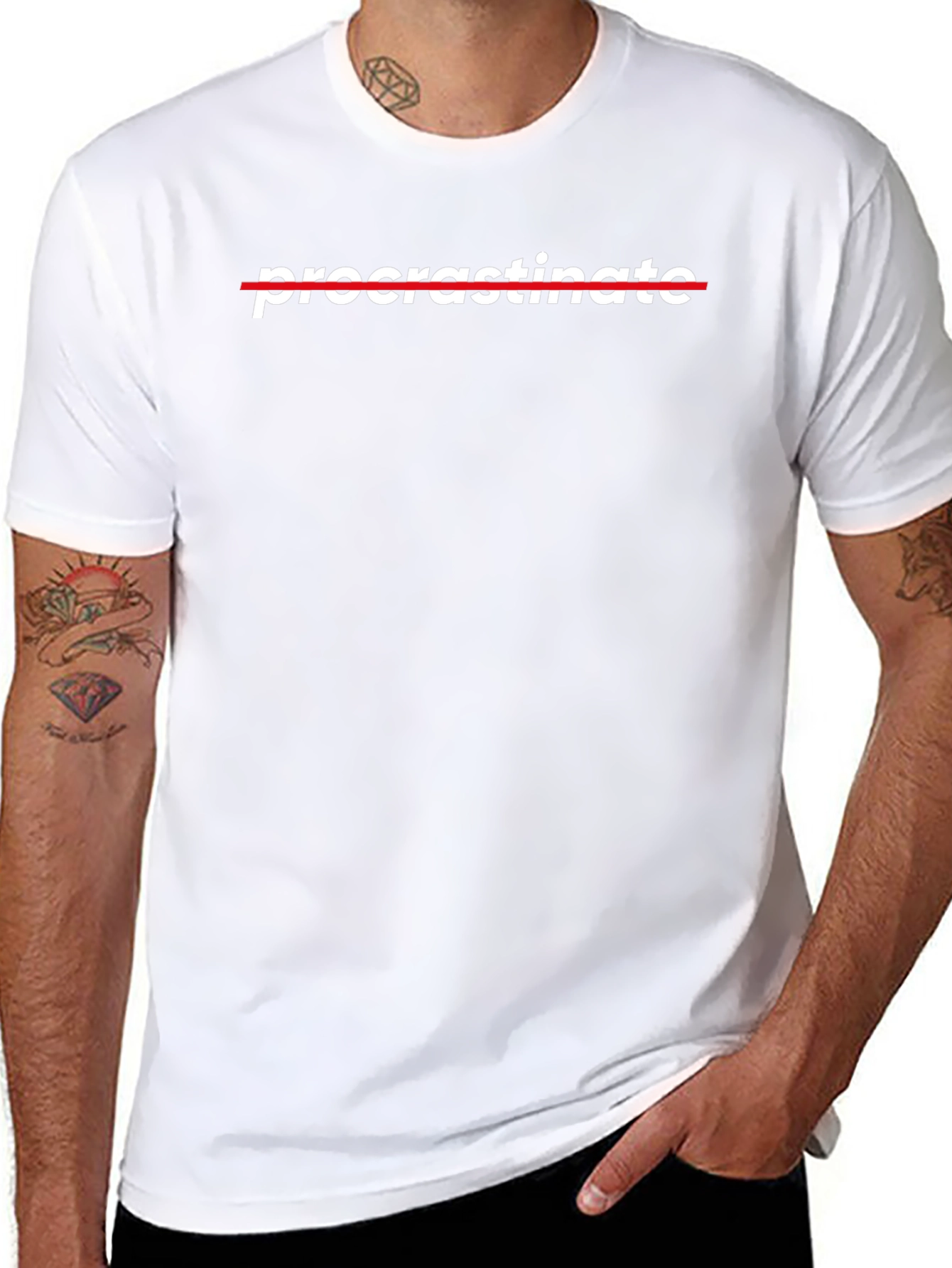 Procrastinate Crossed Out Black T-Shirt