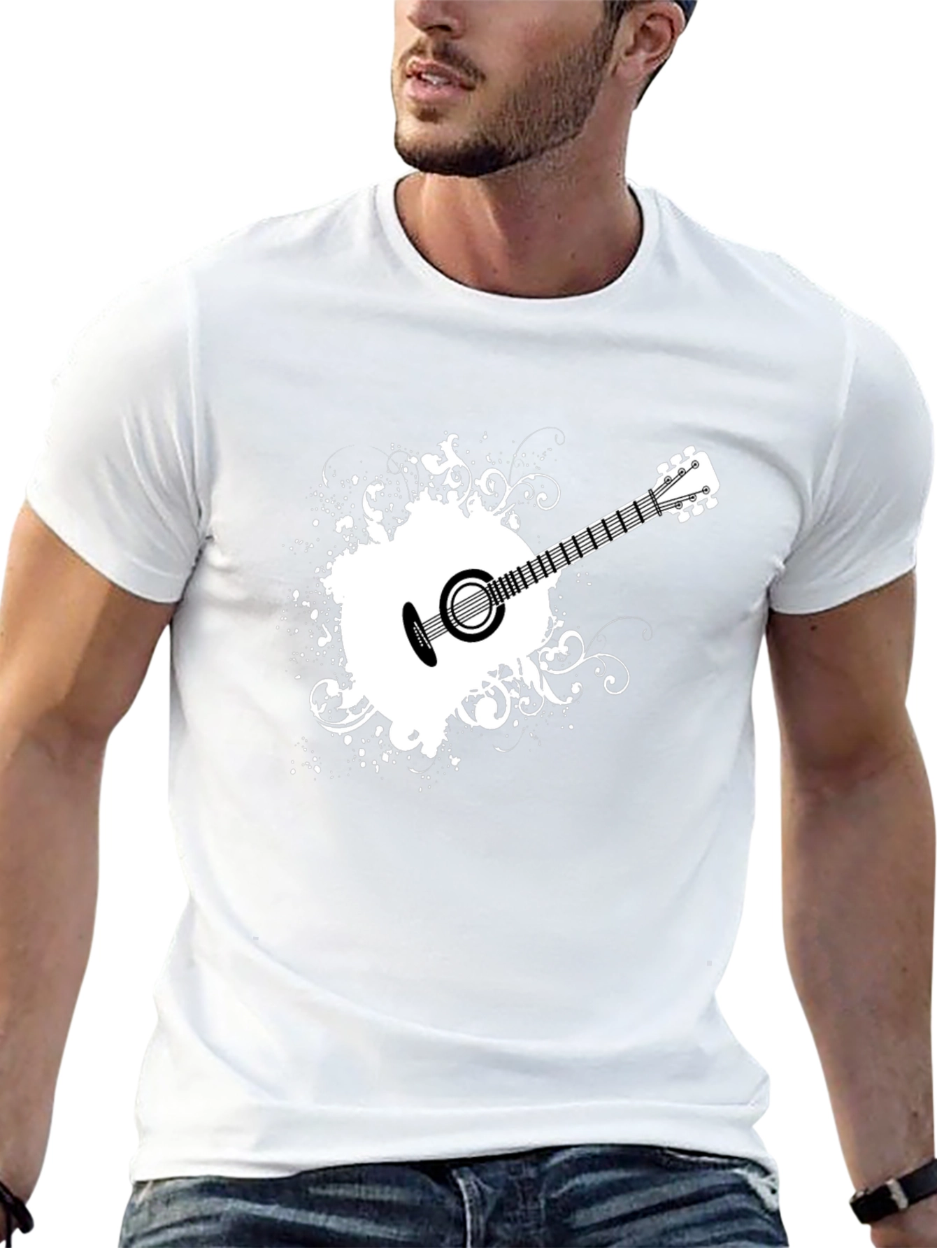 Guitar Graphic Black T-Shirt - Stylish Music Tee