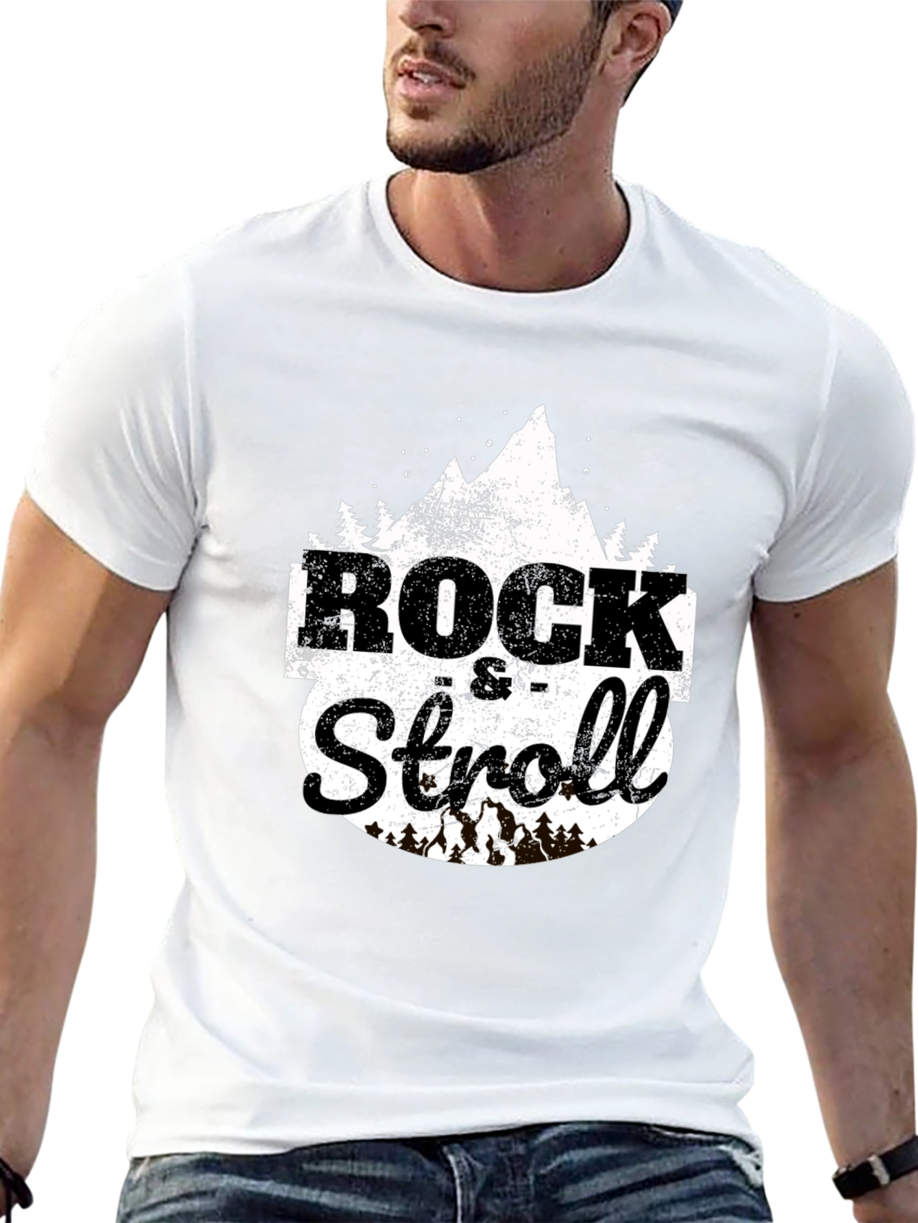 Rock & Stroll Graphic Tee - Mountain Design