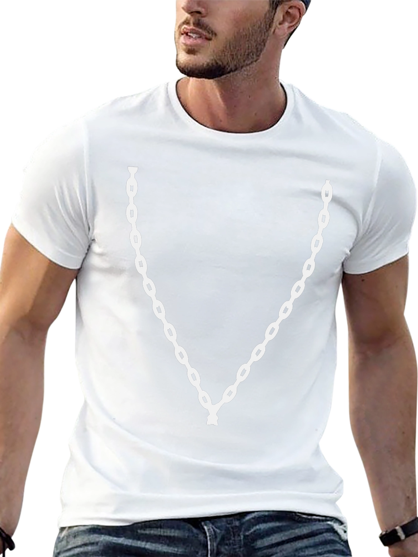 Chain Graphic Black T-Shirt - Casual Style