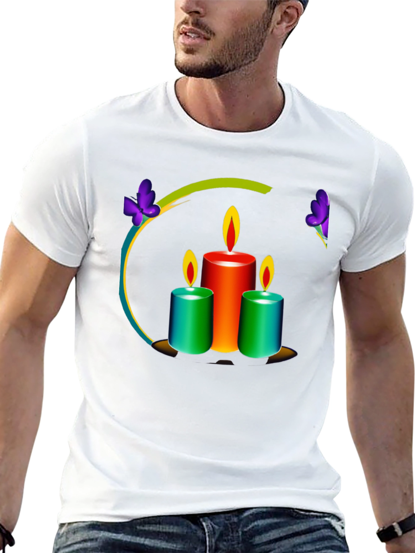 Candle Art Black T-Shirt