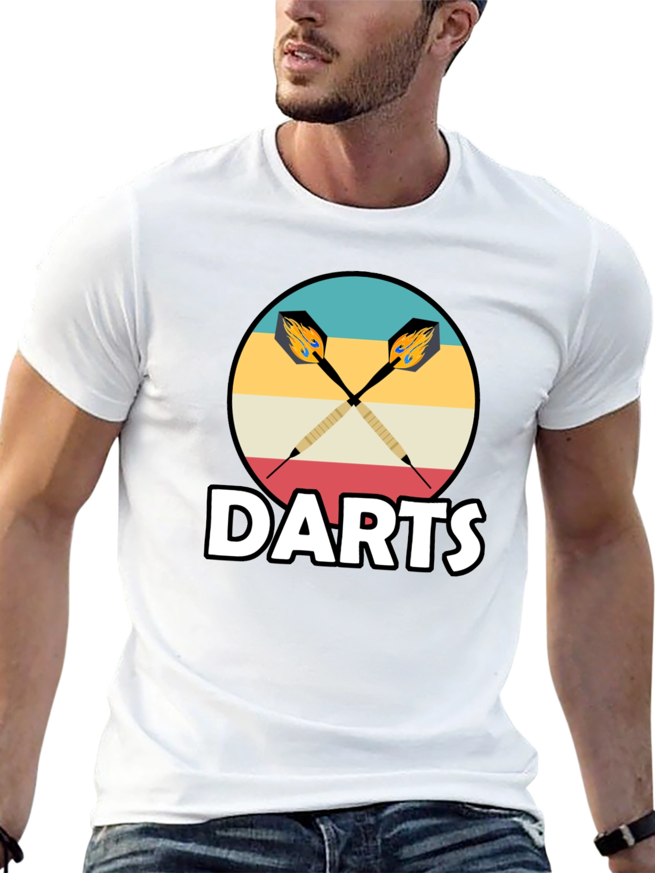 Darts Graphic Tee - Retro Style Dartboard Shirt