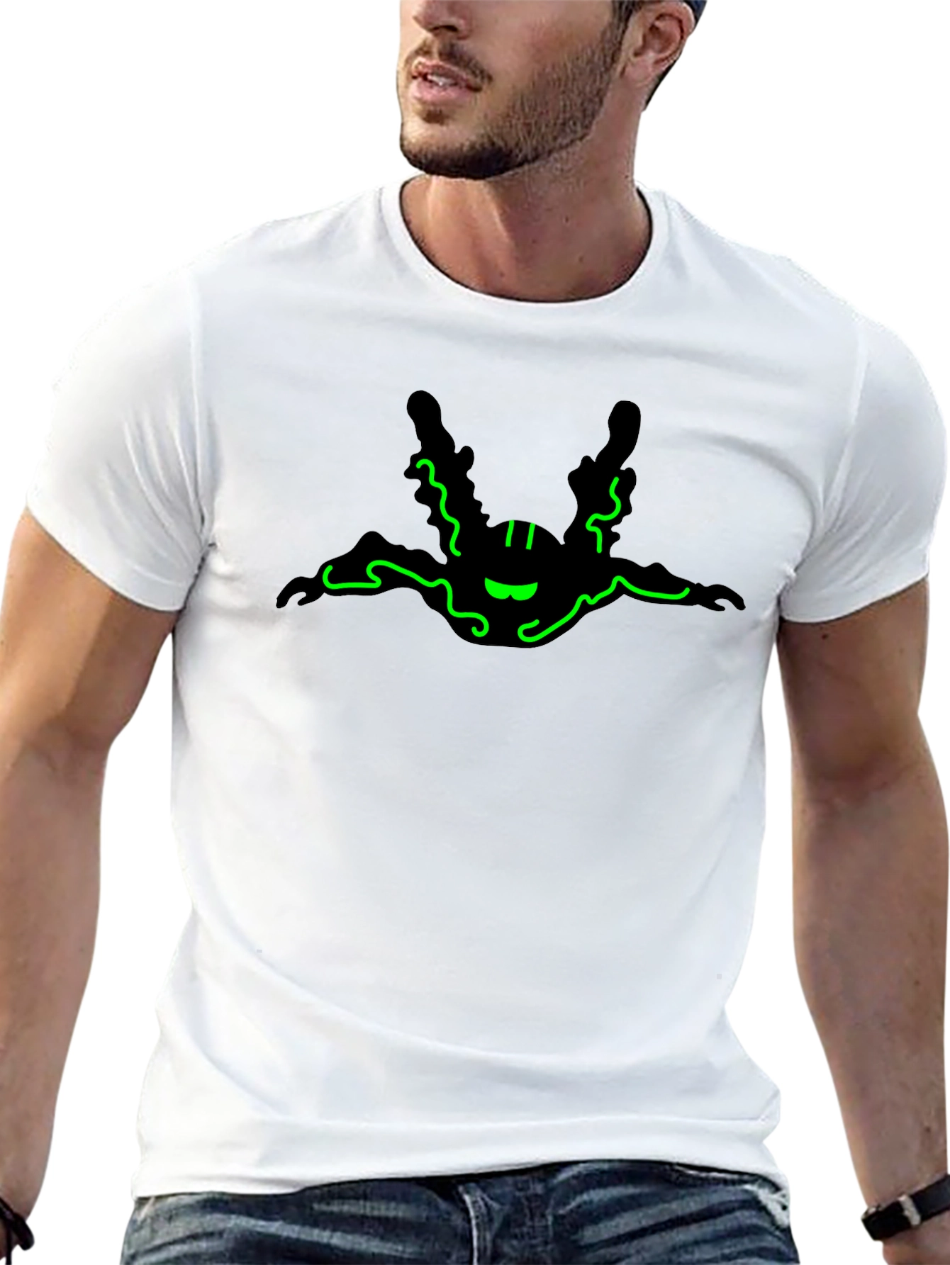 Neon Green Skydiver Graphic T-Shirt